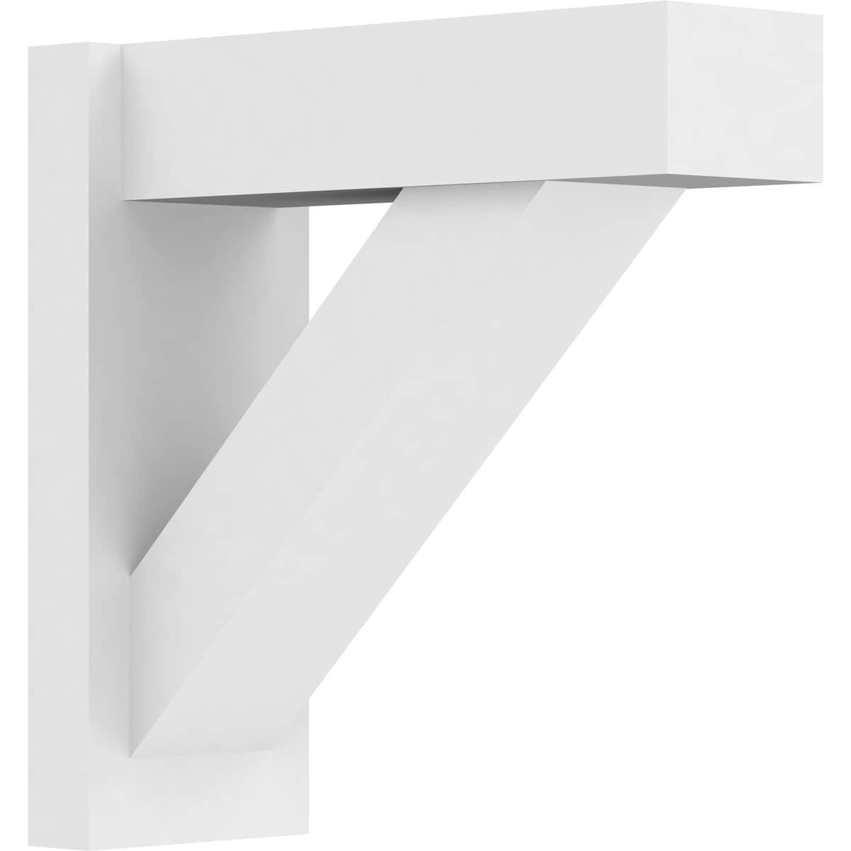 Ekena Millwork OUTP07X18X18TRA05 7-in W X 18-in D X 18-in H Traditional Architectural Grade PVC Outlooker with Block Ends