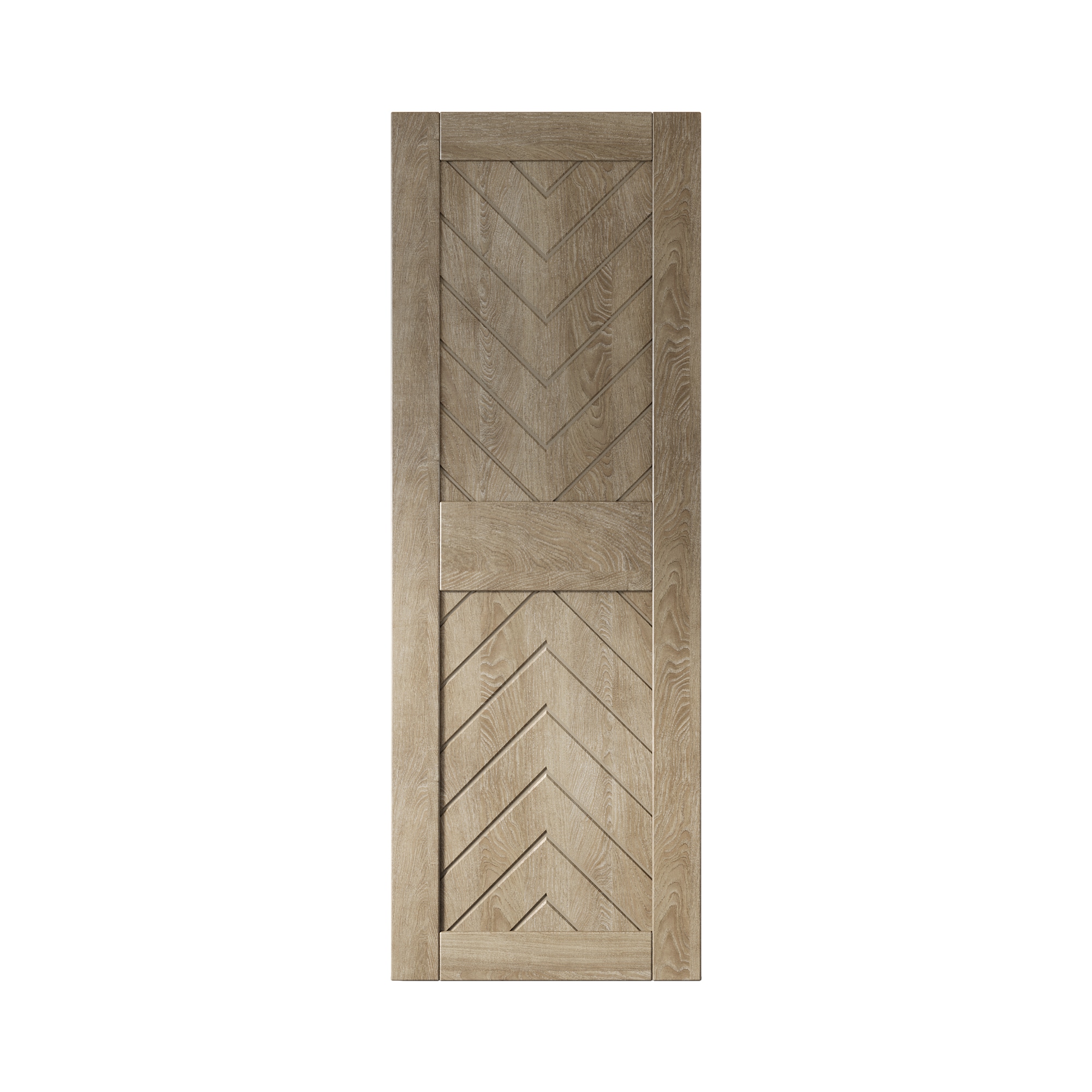 HOMACER JT4-2680-GR 26-in x 80-in Classic Gray Herringbone Pine Wood Solid core Single Barn Door (Hardware Not Included)