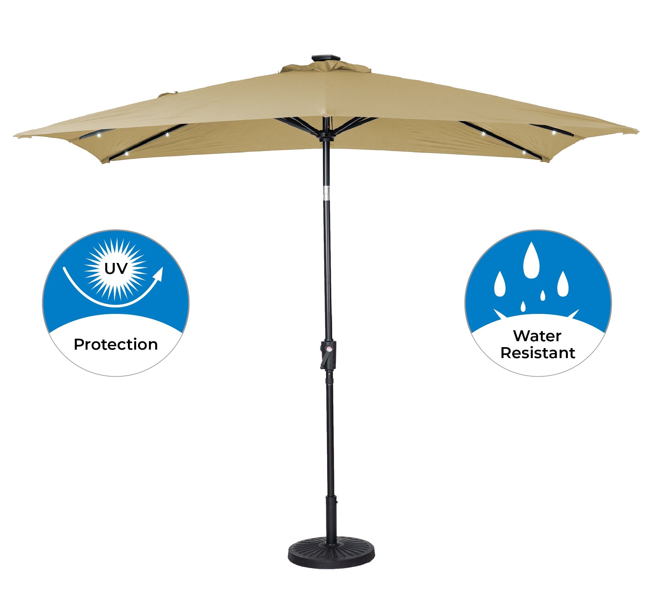 Sun-Ray 8L1027OLE 9-ft Solar Powered Market Patio Umbrella