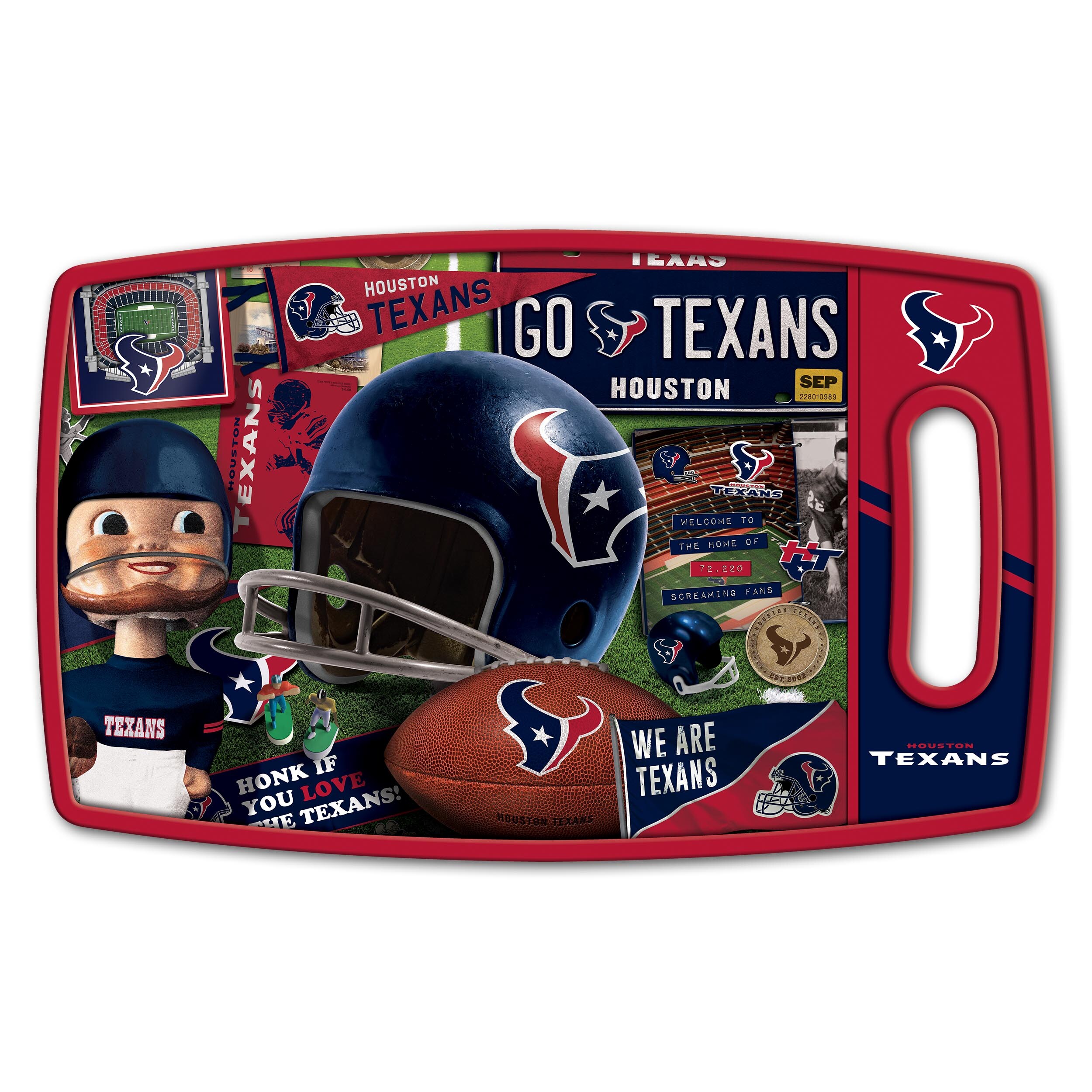 Sportula Houston Texans Retro Series Cutting Board 9-in L x 14.5