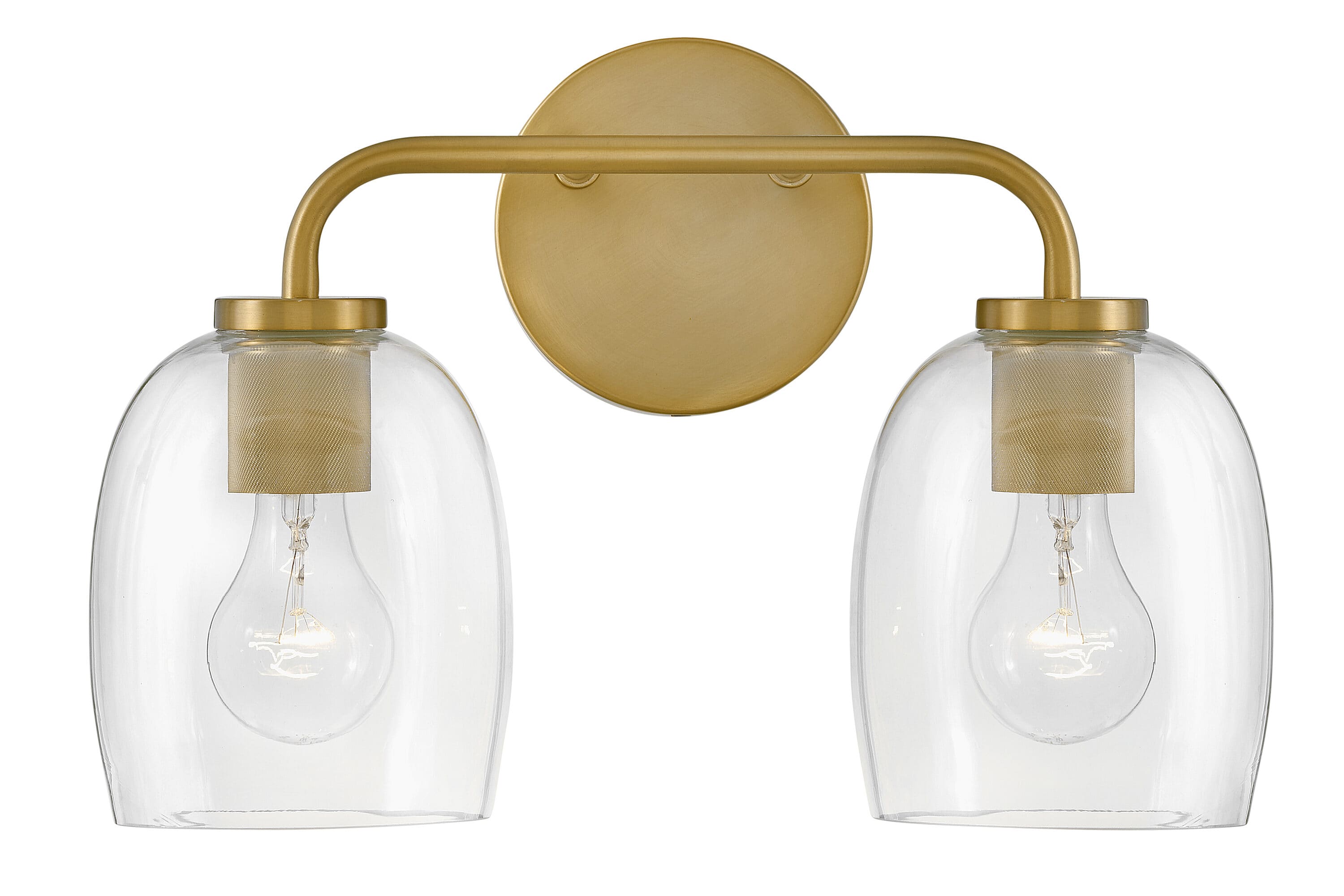 Lark 85012LCB Percy 14.8-in 2 -Light Polished Brass Transitional Vanity light