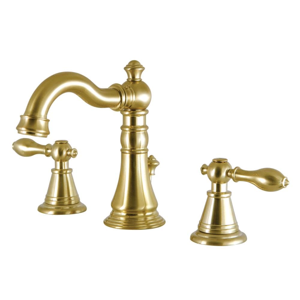 Kingston Brass English Classic Brushed Brass 2-Handle 8-in Widespread ...