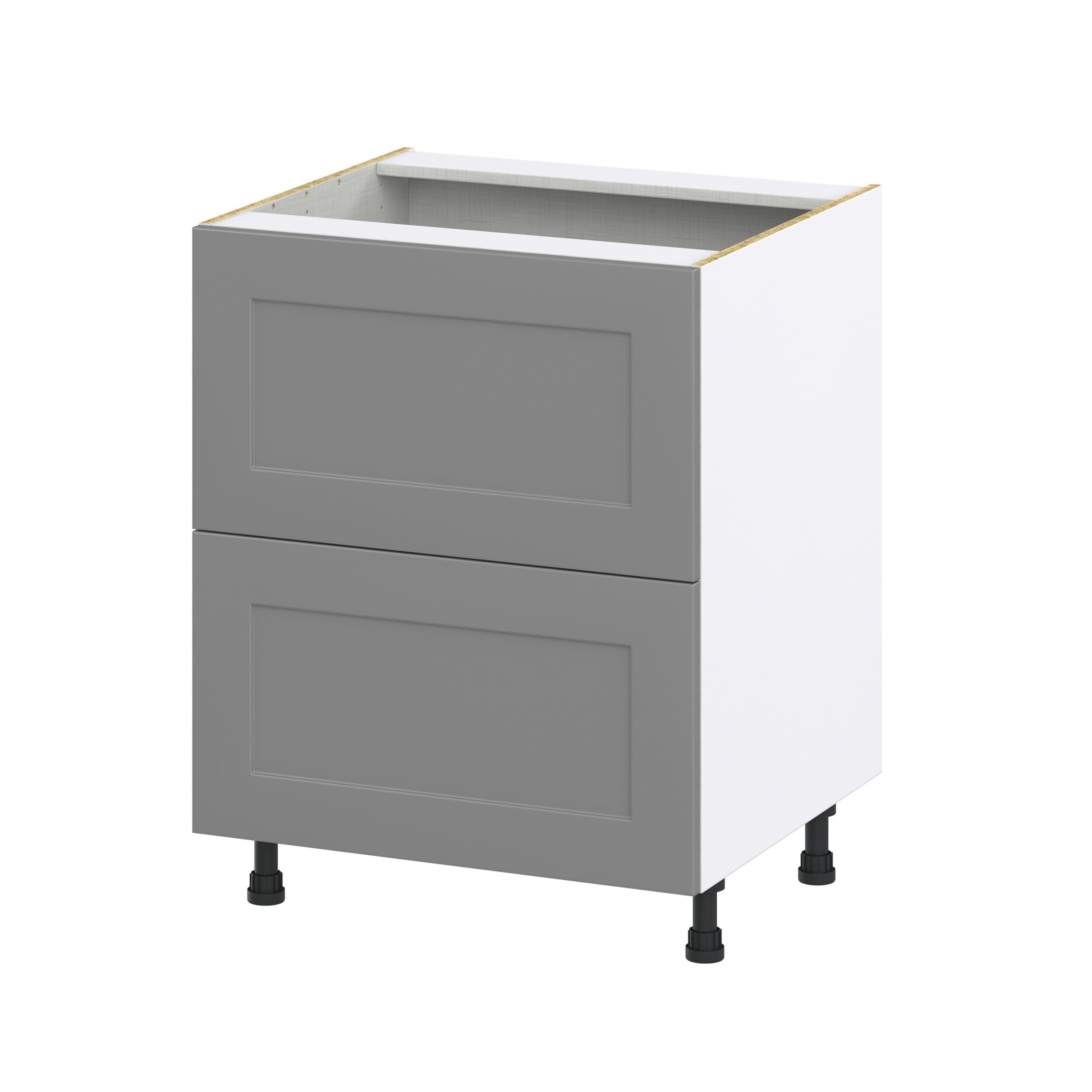Hugo&Borg Beaumont 27-in W x 34.5-in H x 24-in D Slate Gray 2-Drawers Base Fully Assembled Cabinet (Recessed Panel Shaker Style)