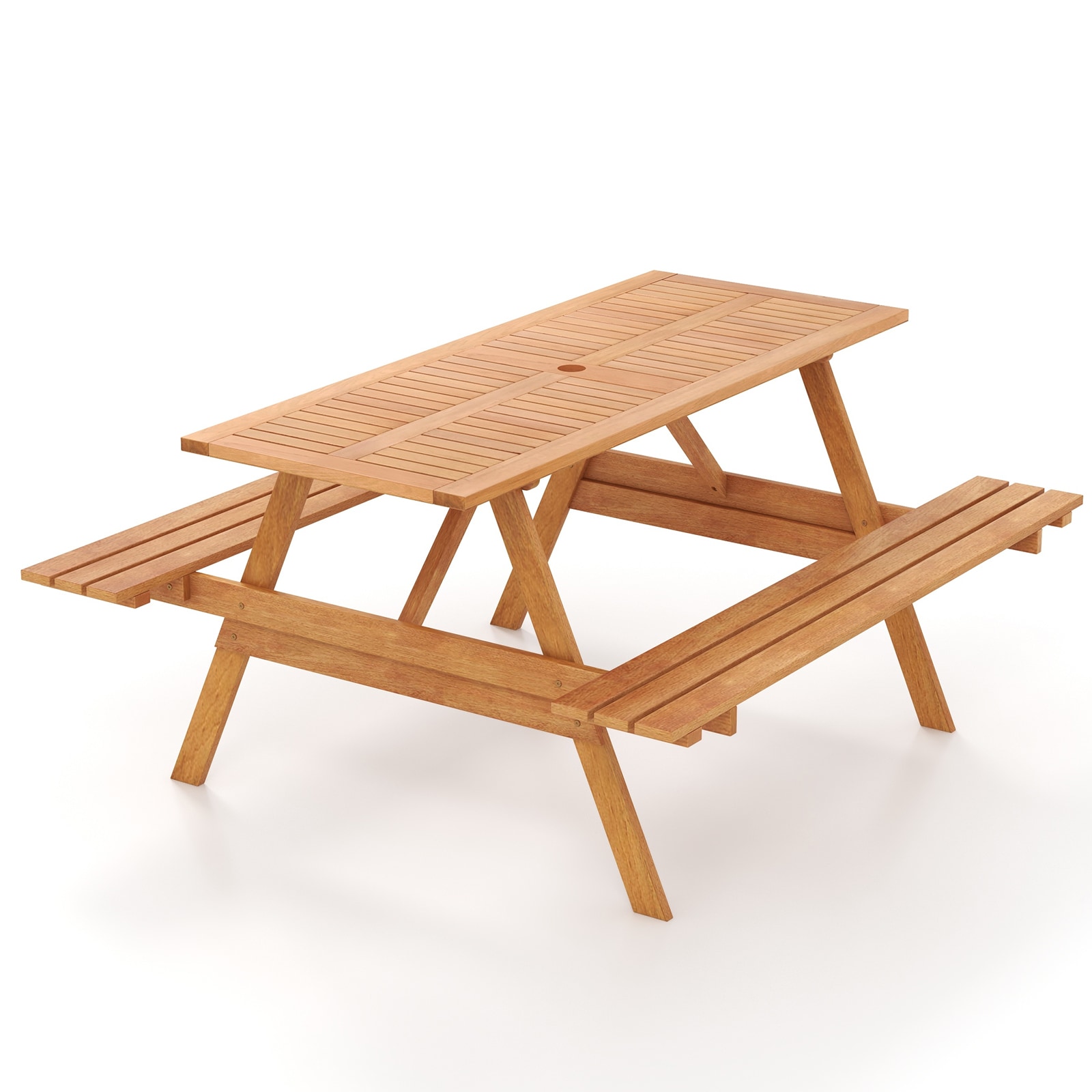 LIVIZA DOZ71263 59-in Brown wood Rectangle Folding Picnic Table