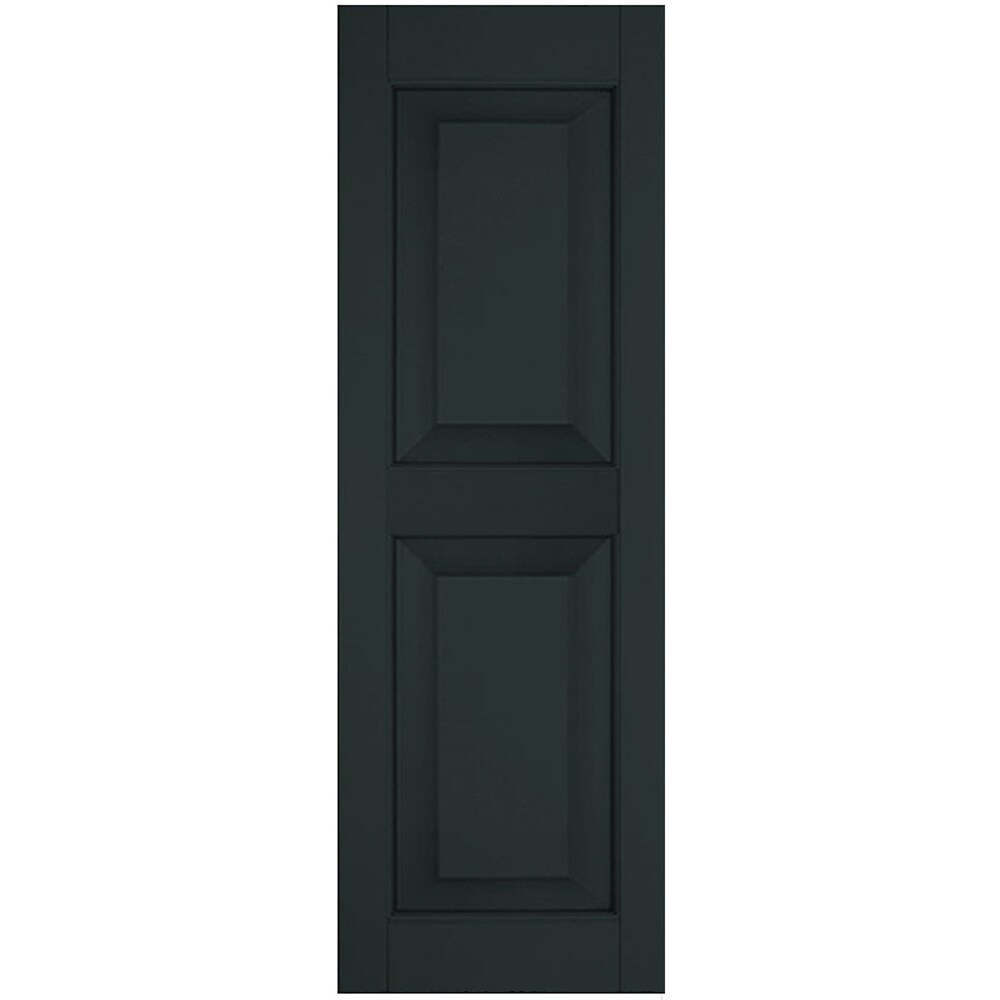 Ekena Millwork RWR15X041DGW 15-in W x 41-in H Black Forest Green Paintable/Stainable Raised Panel Wood Exterior Shutters (2-Pack)