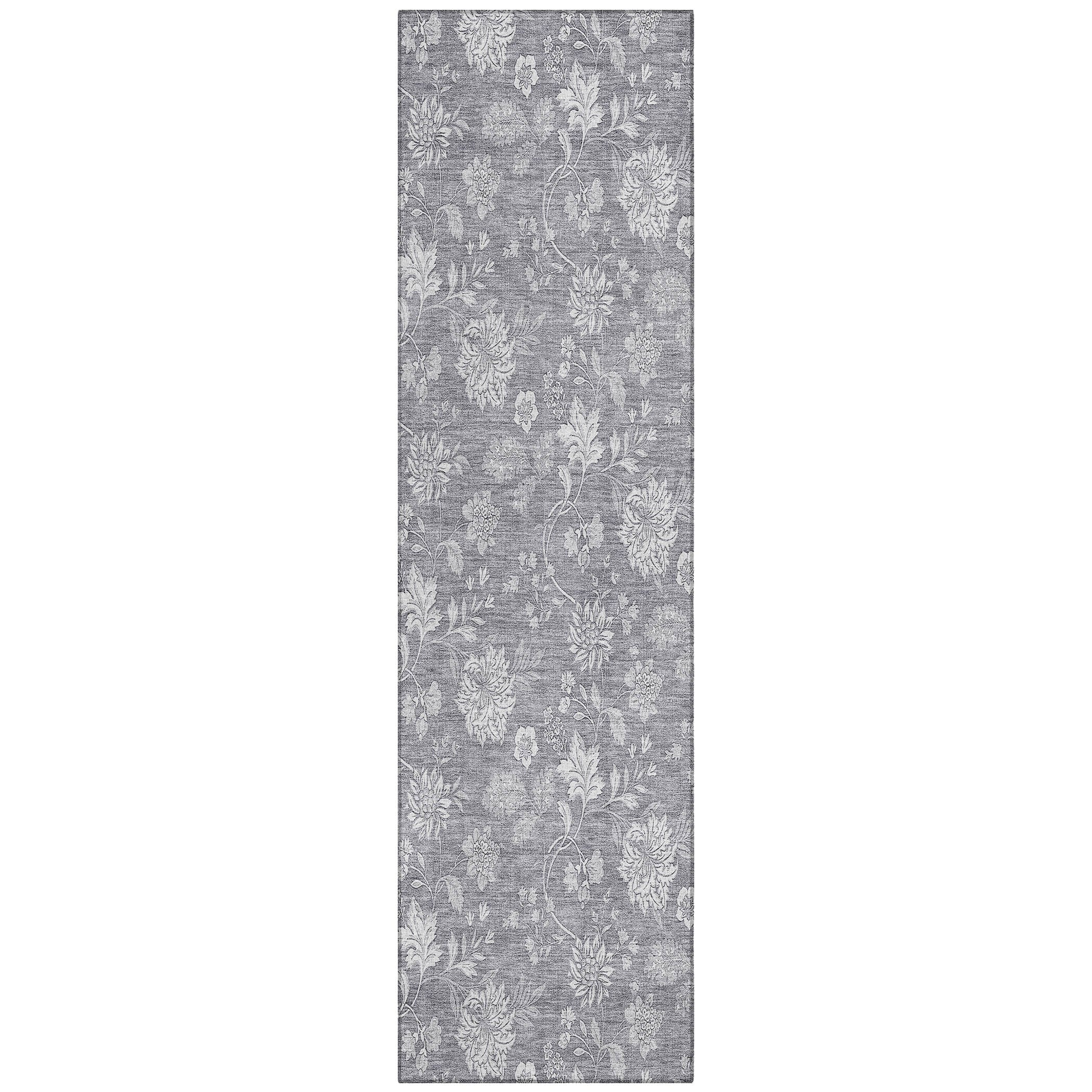 Addison Rugs ACN681GY2X8 Chantille ACN681GY 2 x 7 (ft) Polyester Gray Rectangular Indoor/Outdoor Geometric Machine washable Area rug