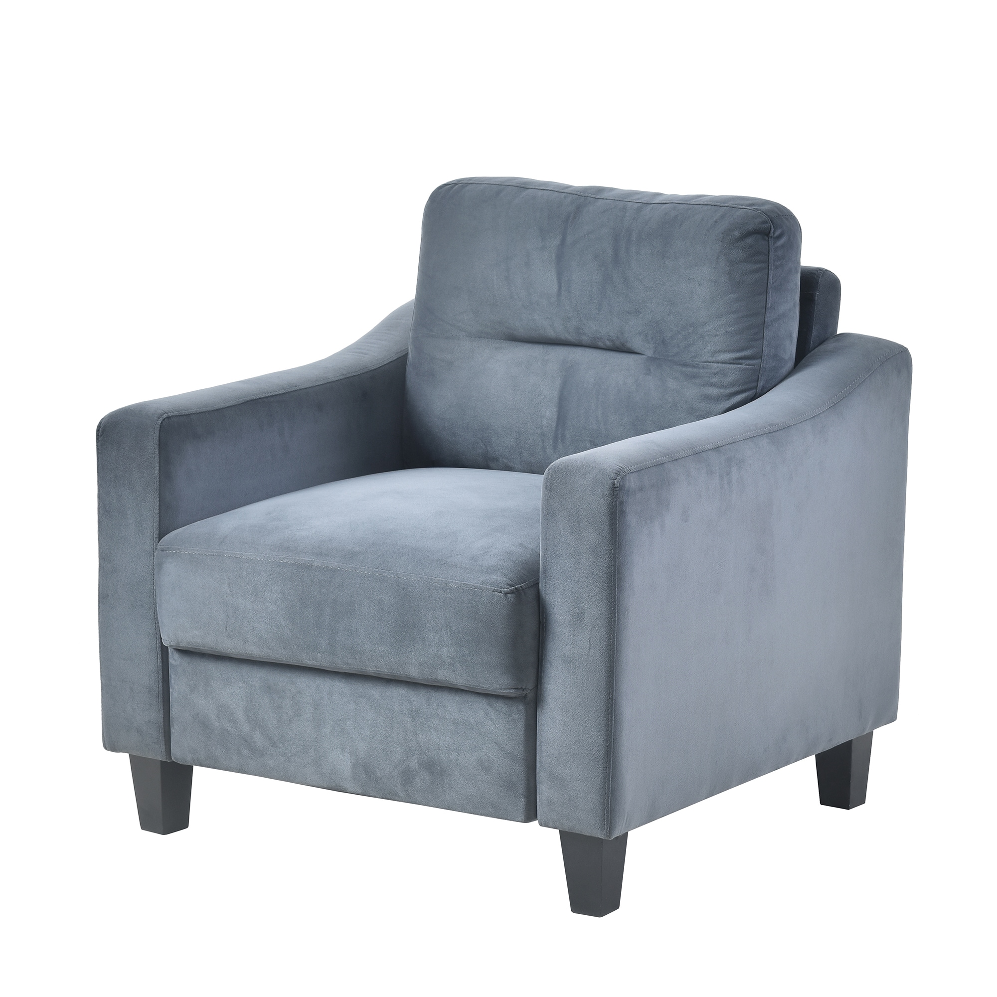 Bybafun YD2300008 Modern Gray Velvet Accent Chair