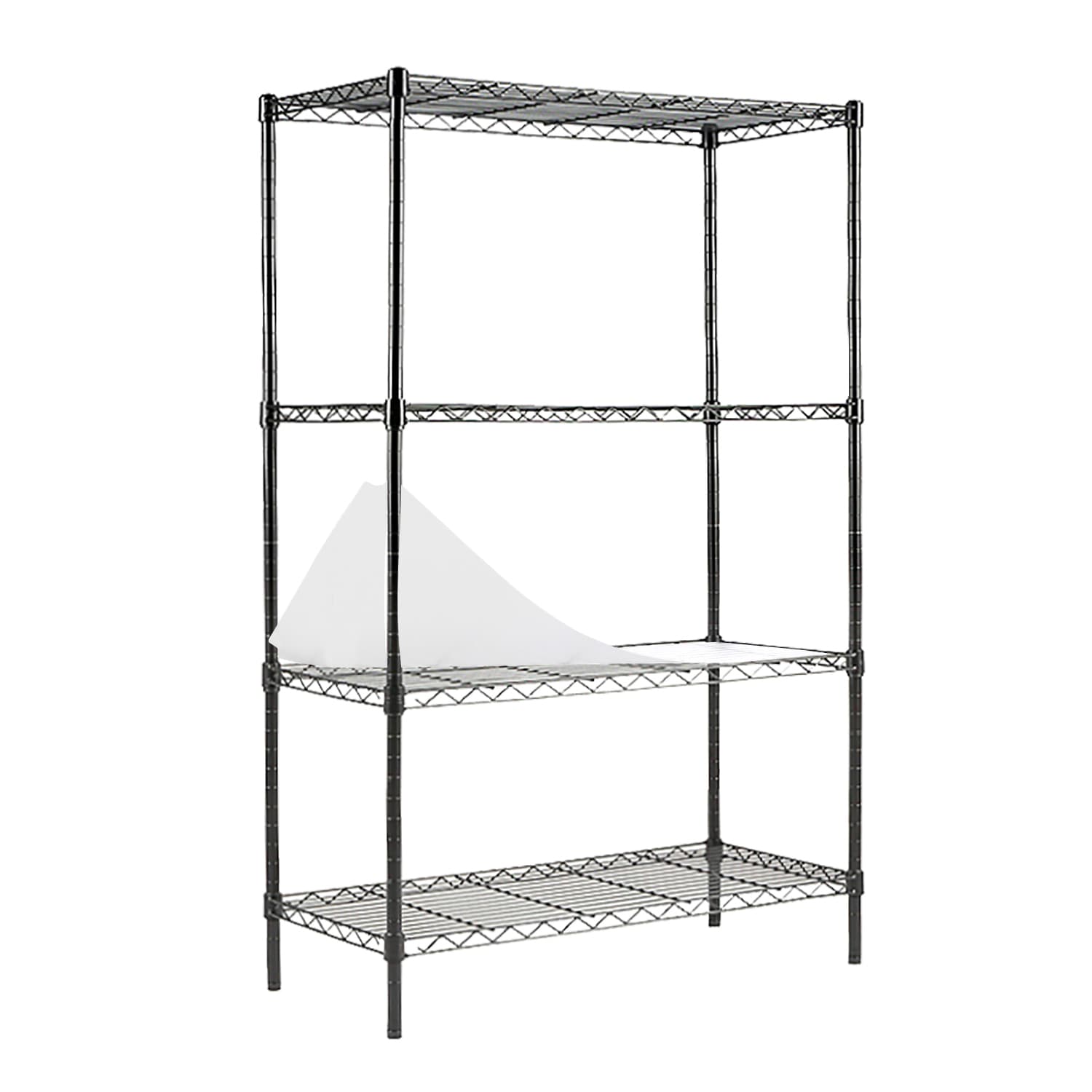 EFINE RL200-4  Steel Heavy Duty 4 -Tier Utility shelving unit ( 30-in W x 14-in D x 47-in H ) ( Black , ( 150-lb lbs. Capacity Per Shelf )