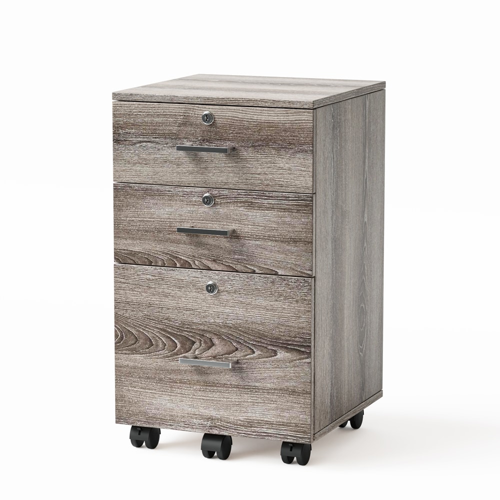 Winado LO1G13002590 Grey oak 3 -Drawer 19.69-Inches File Cabinet