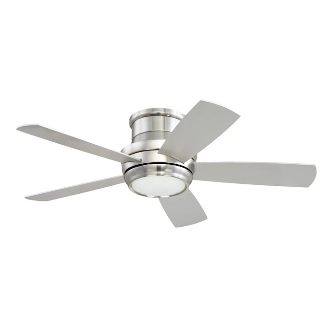 Craftmade Tempo 44 In Brushed Nickel, Nickel Ceiling Fan With White Blades