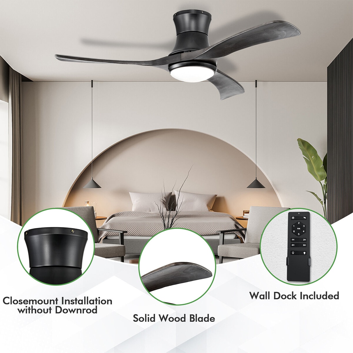 WELLFOR DFJ10181US-DK Ceiling-Fans - View #3
