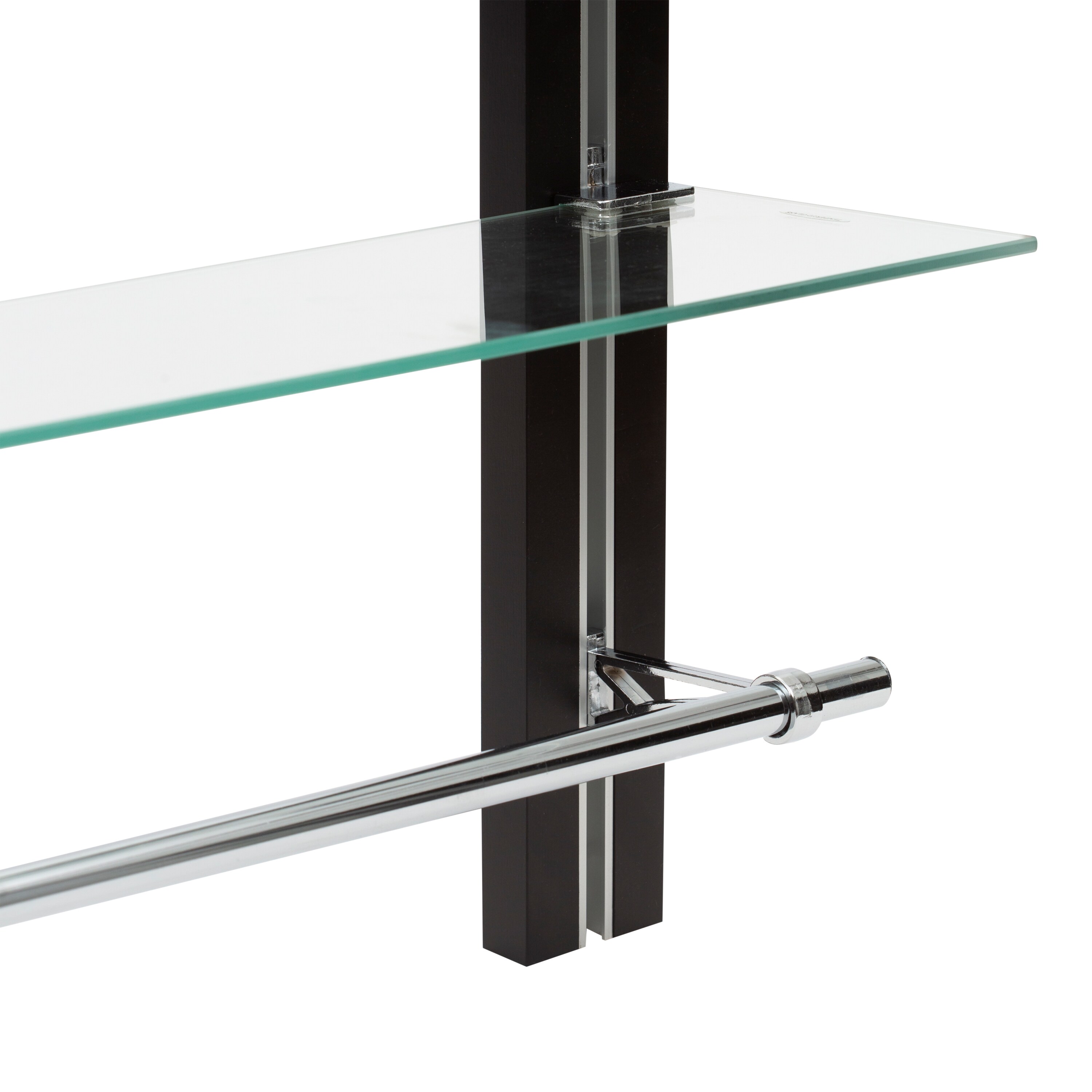 Organize It All Chrome 1-Tier Glass Wall Mount Bathroom Shelf (23-in x 2-in  x 5.5-in)