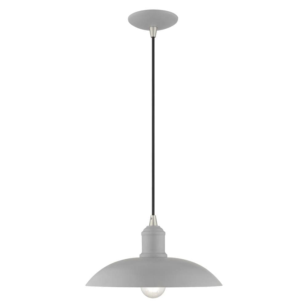 Nordic Gray and Nickel Mini Pendant Light with Glass Shade