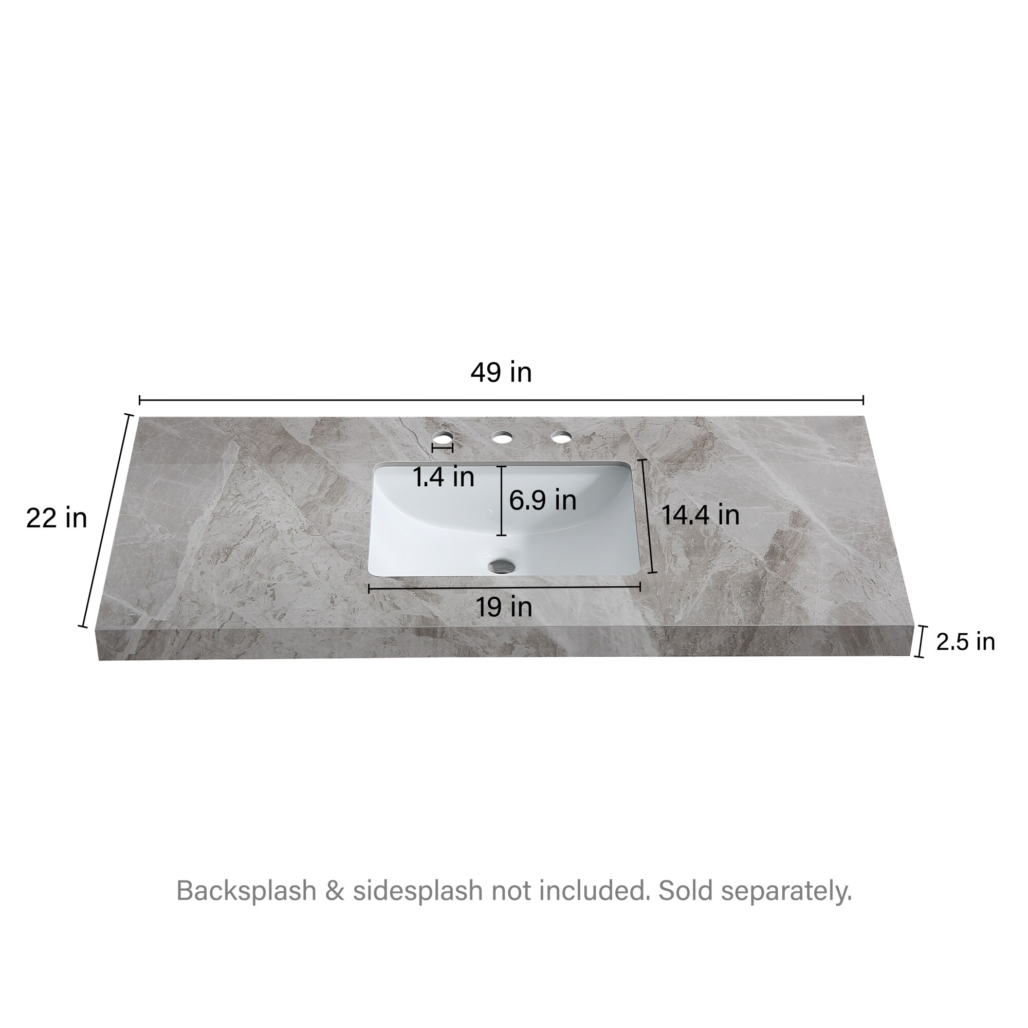 HomLux BD-PVTIG49 Vanity-Tops - View #12