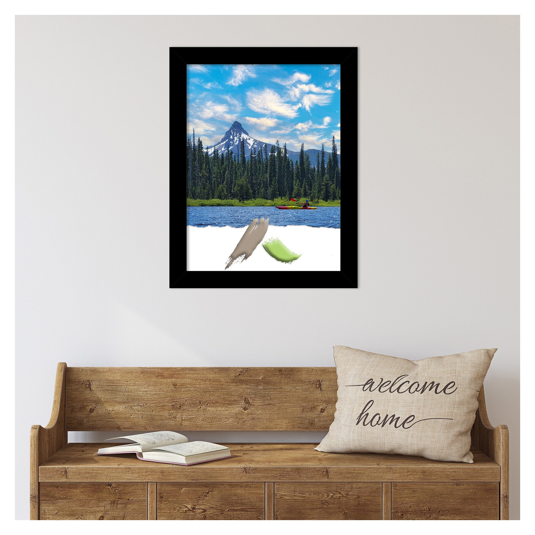 Basic Black Narrow Wood Wall Picture Frame 18x24