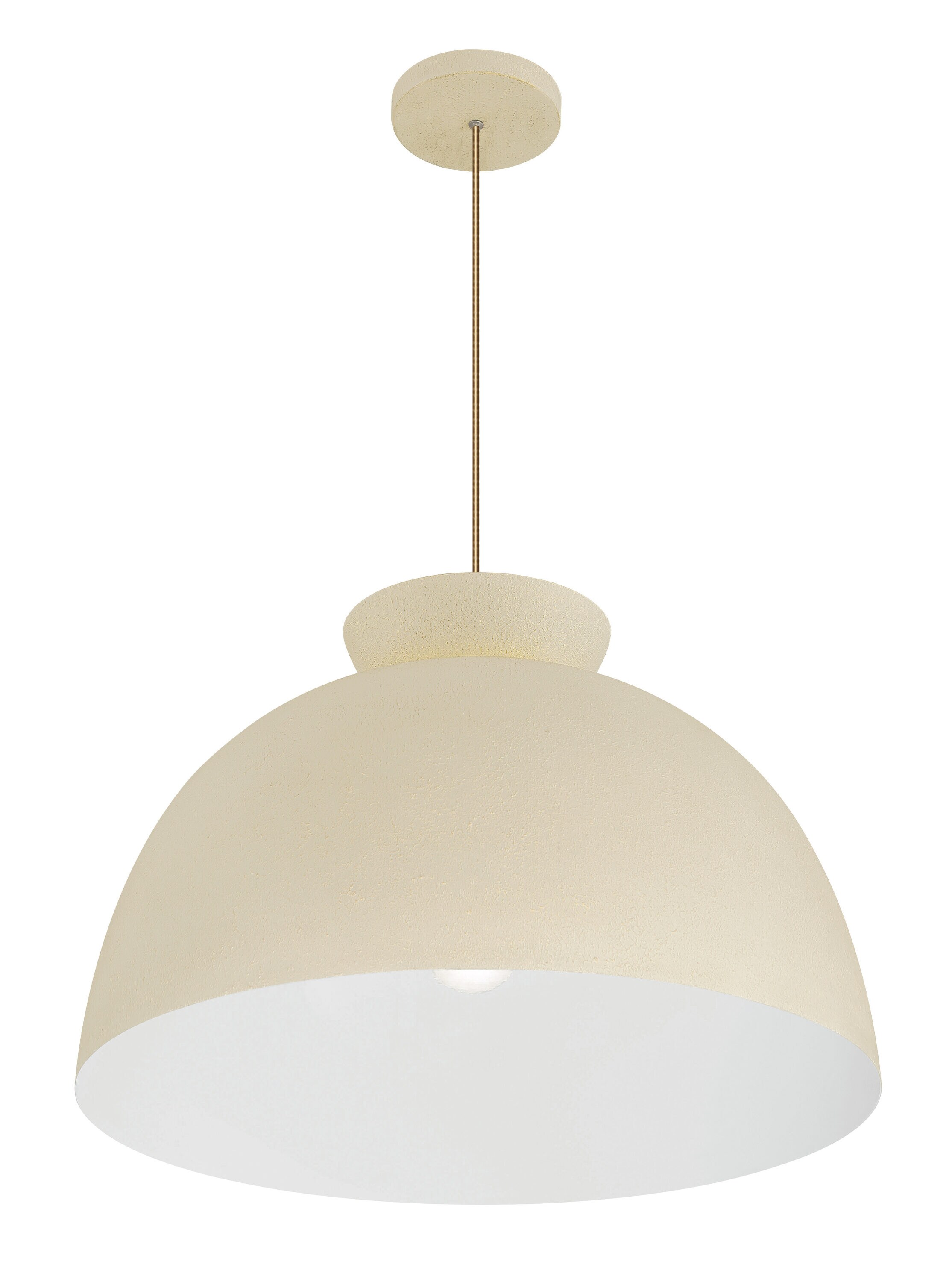 Ventura Cottage White Dome Pendant Light with Frosted Glass Globe