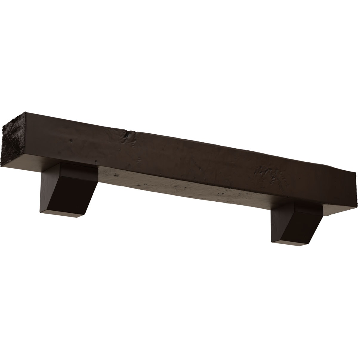 Ekena Millwork MANUKP08X08X60ASNM 60-in W x 8-in H x 8-in D Mahogany (Natural) Hollow Urethane Rustic Fireplace Mantel