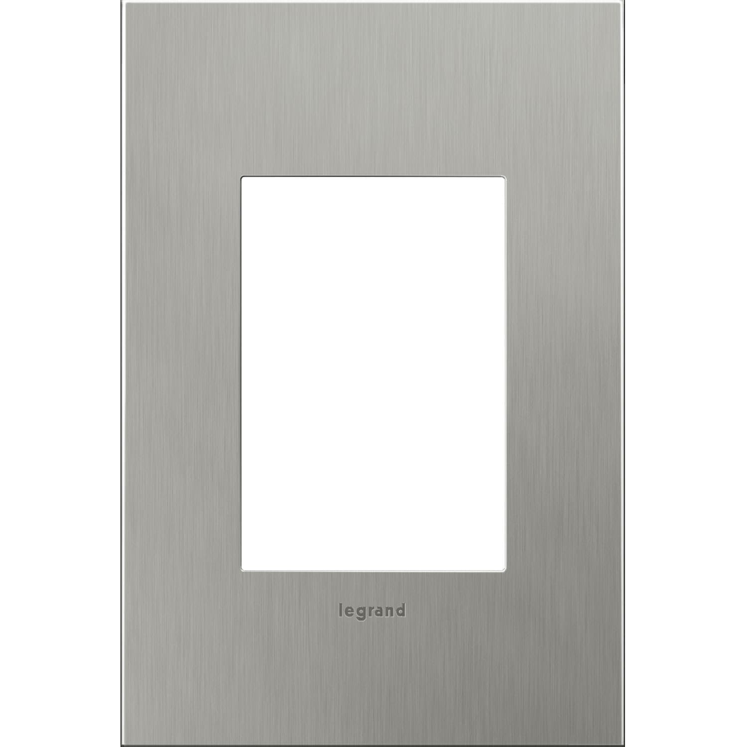Legrand AWC1G3BS4 adorne 1.0 -Gang Specialty Size Brushed stainless steel Stainless steel Indoor Screwless Square Wall Plate