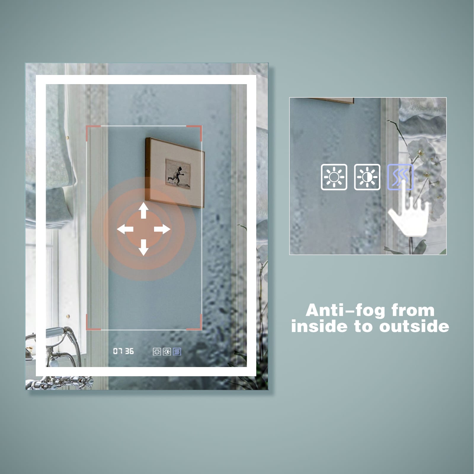 Forclover JSEX2836LM-3F Framed-Bath-Mirrors - View #5