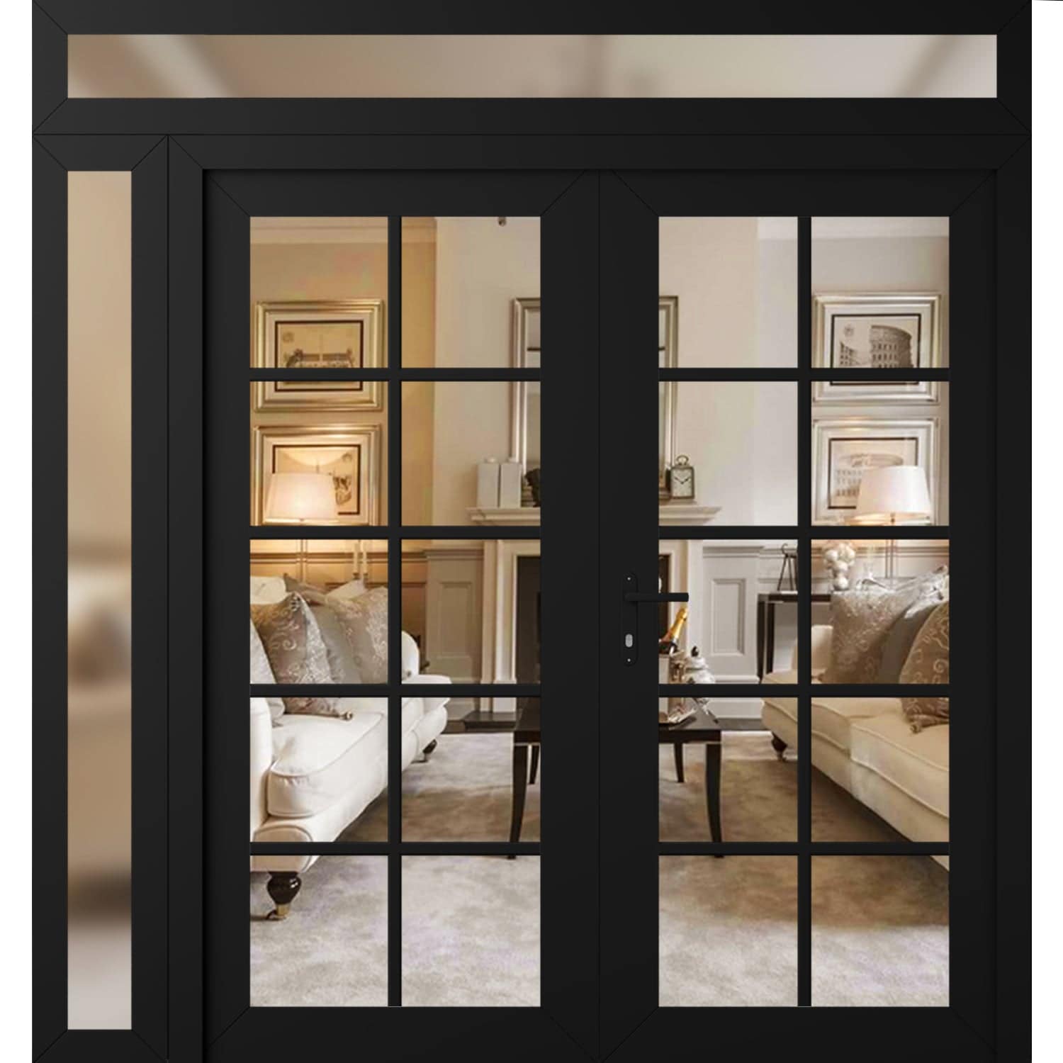 Vdom doors Front Exterior Prehung Metal-Plastic Double Doors Clear ...