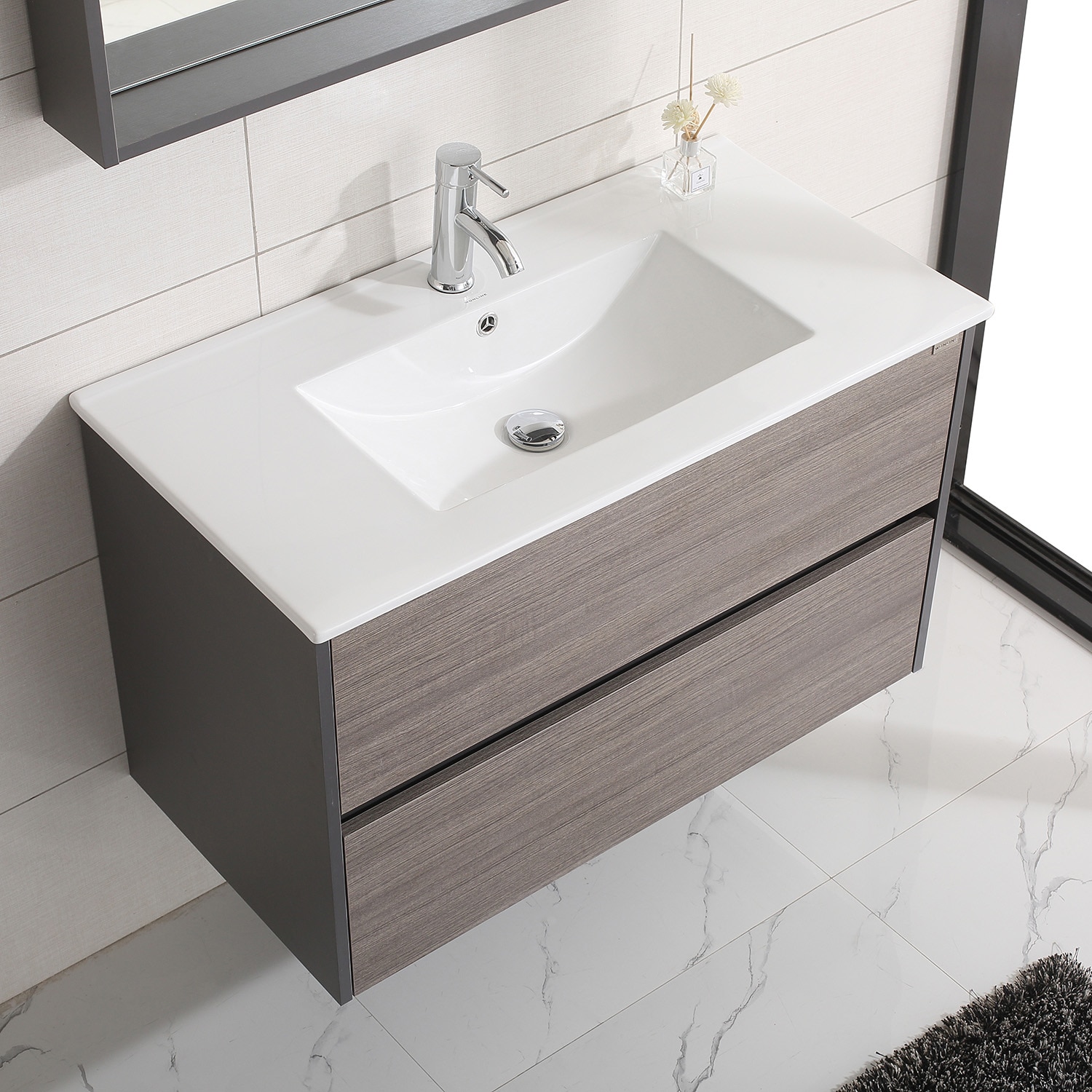 WONLINE 24 In. bathroom vanity set 36-in Walcut Single Sink Bathroom ...