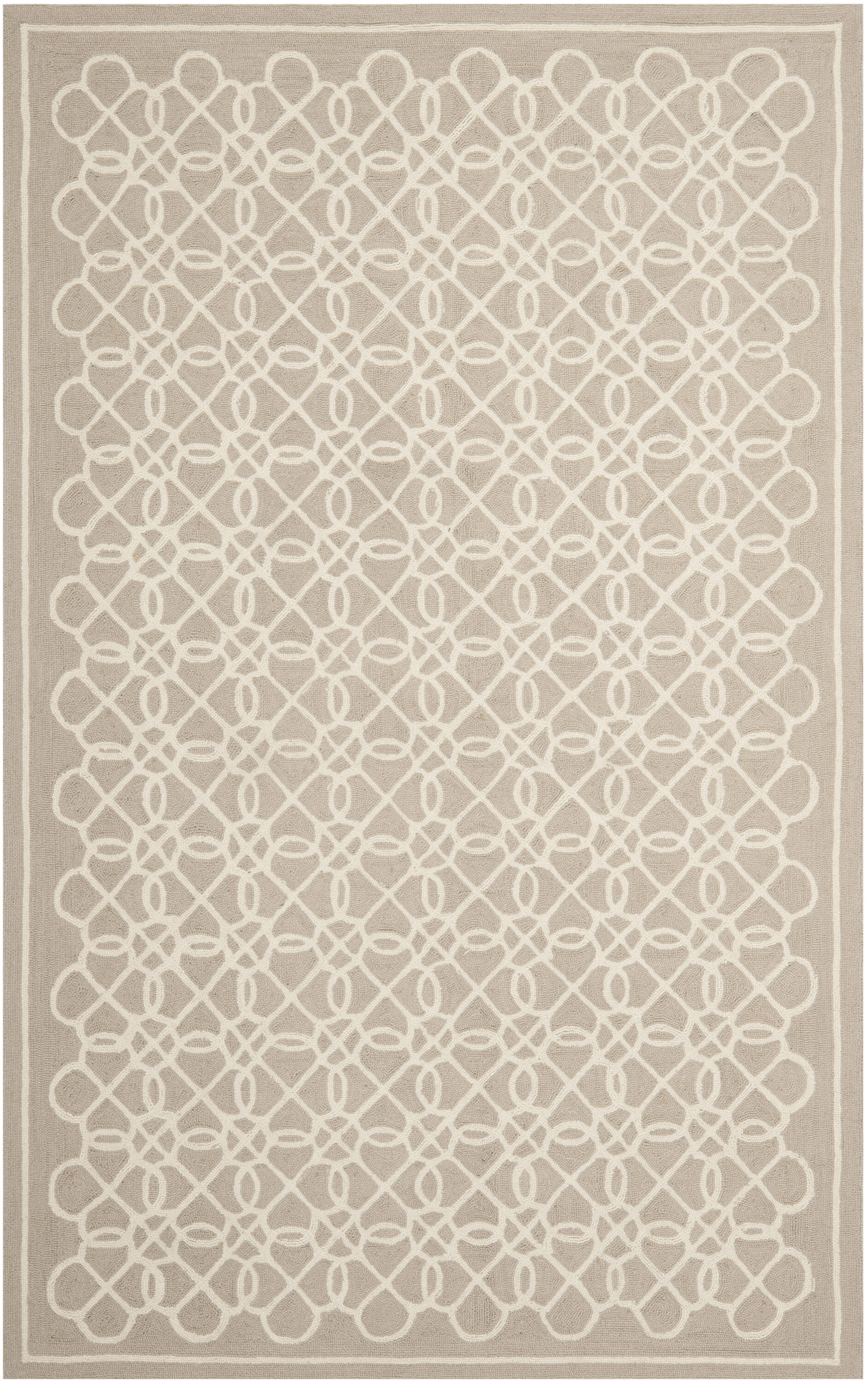 Safavieh HK739A-5 Chelsea Kensington 5 x 8 (ft) Tufted Wool Tan/Ivory Rectangular Indoor Floral/Botanical Farmhouse/Cottage Area rug