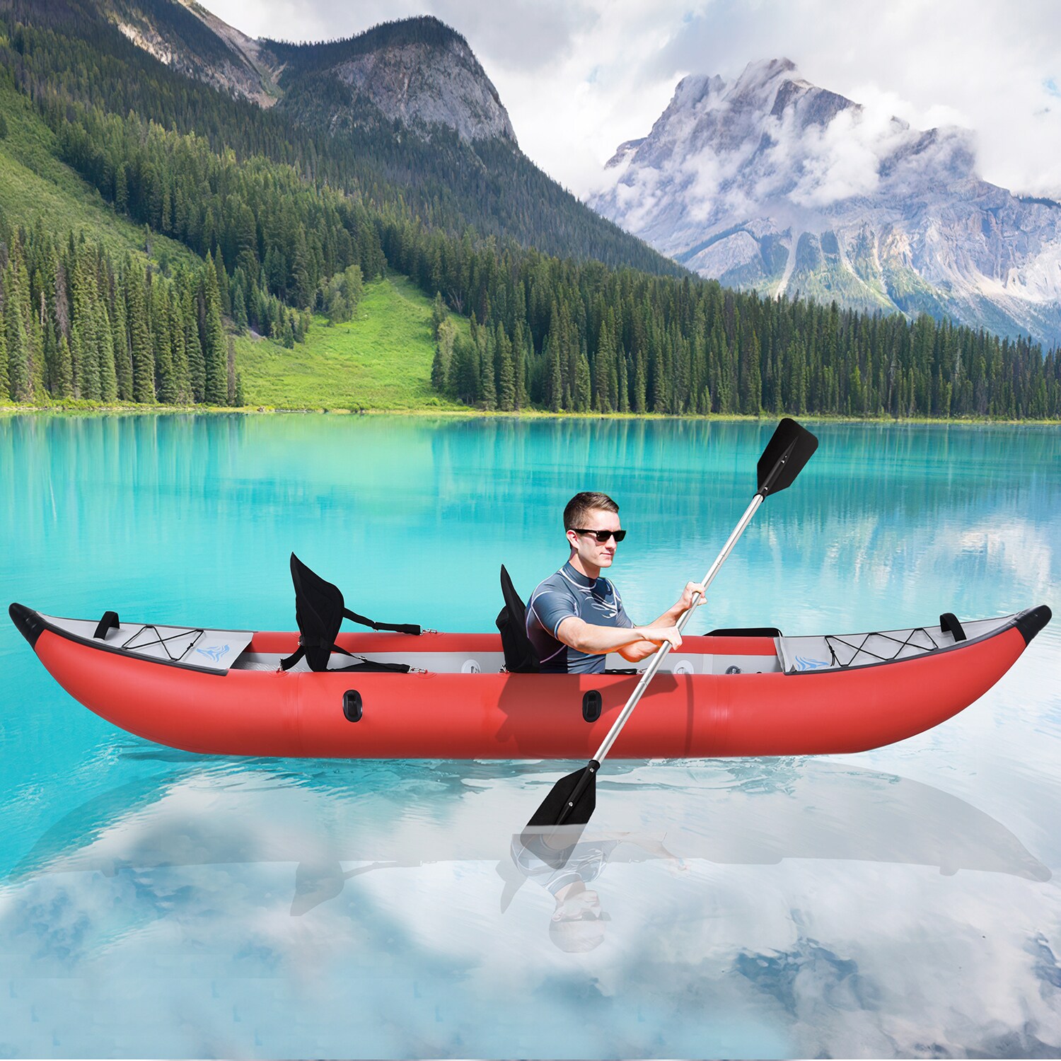 Bybafun Sit-in 2 Person 13-ft PVC Kayak in the Kayaks department at