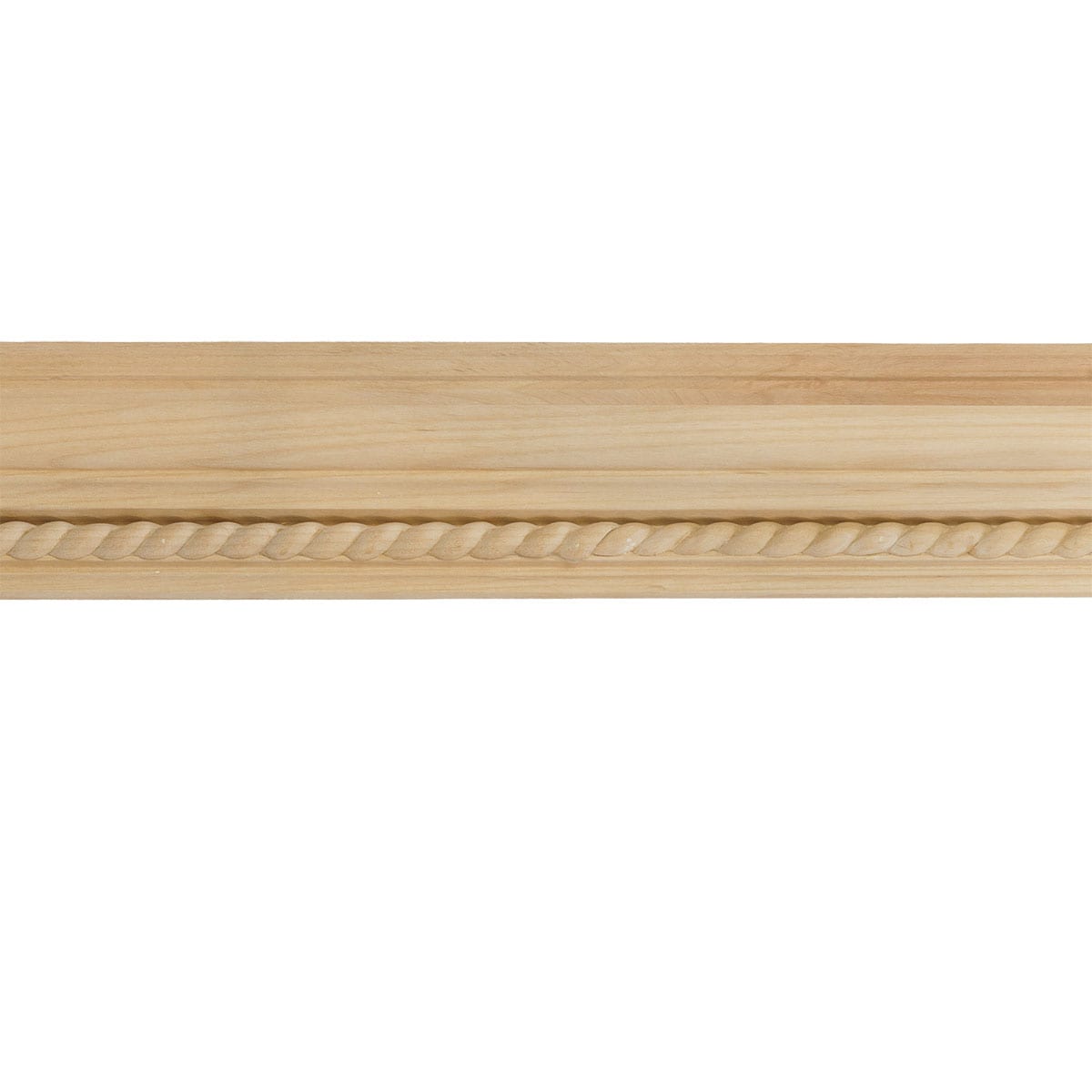 Ekena Millwork 686261 Andrea Rope Carved Wood 2-1/4-in x 7-ft 10-1/2-in Cherry Unfinished Wood 686261 Crown Moulding 2 -Pack