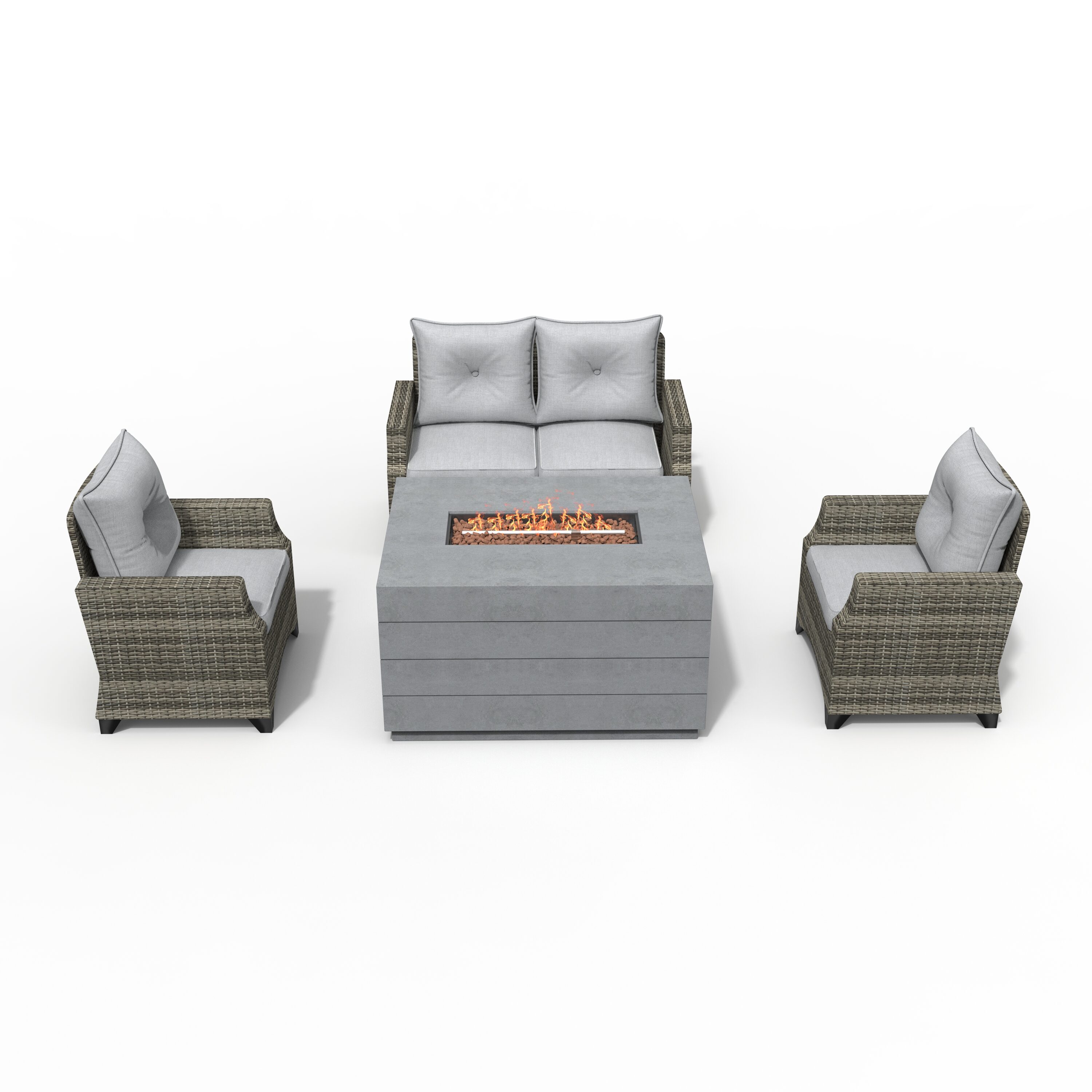 Direct Wicker DWG-1801P2150-GR Patio-Conversation-Sets - View #7