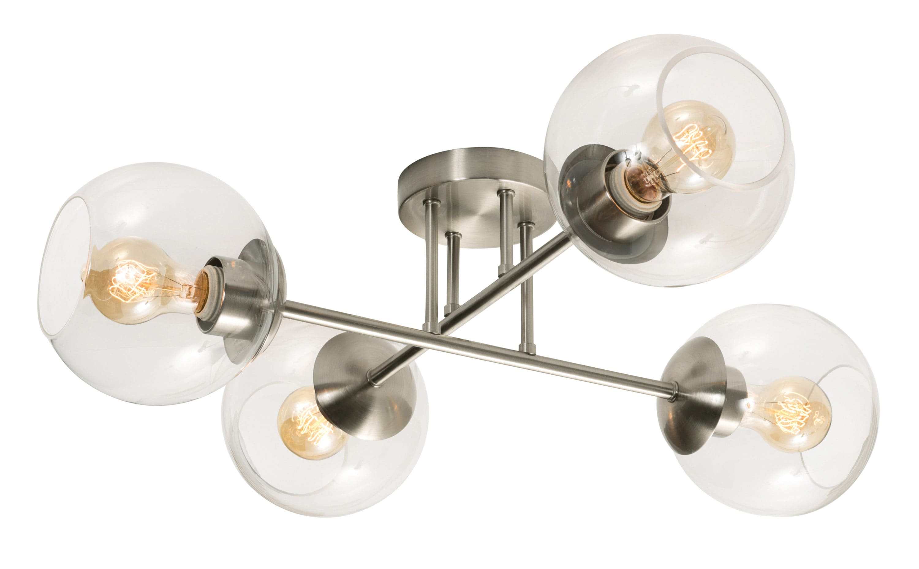 AFX JAMC24MBSN Jamie 4 -Light 25-in Satin Nickel Flush Mount Light