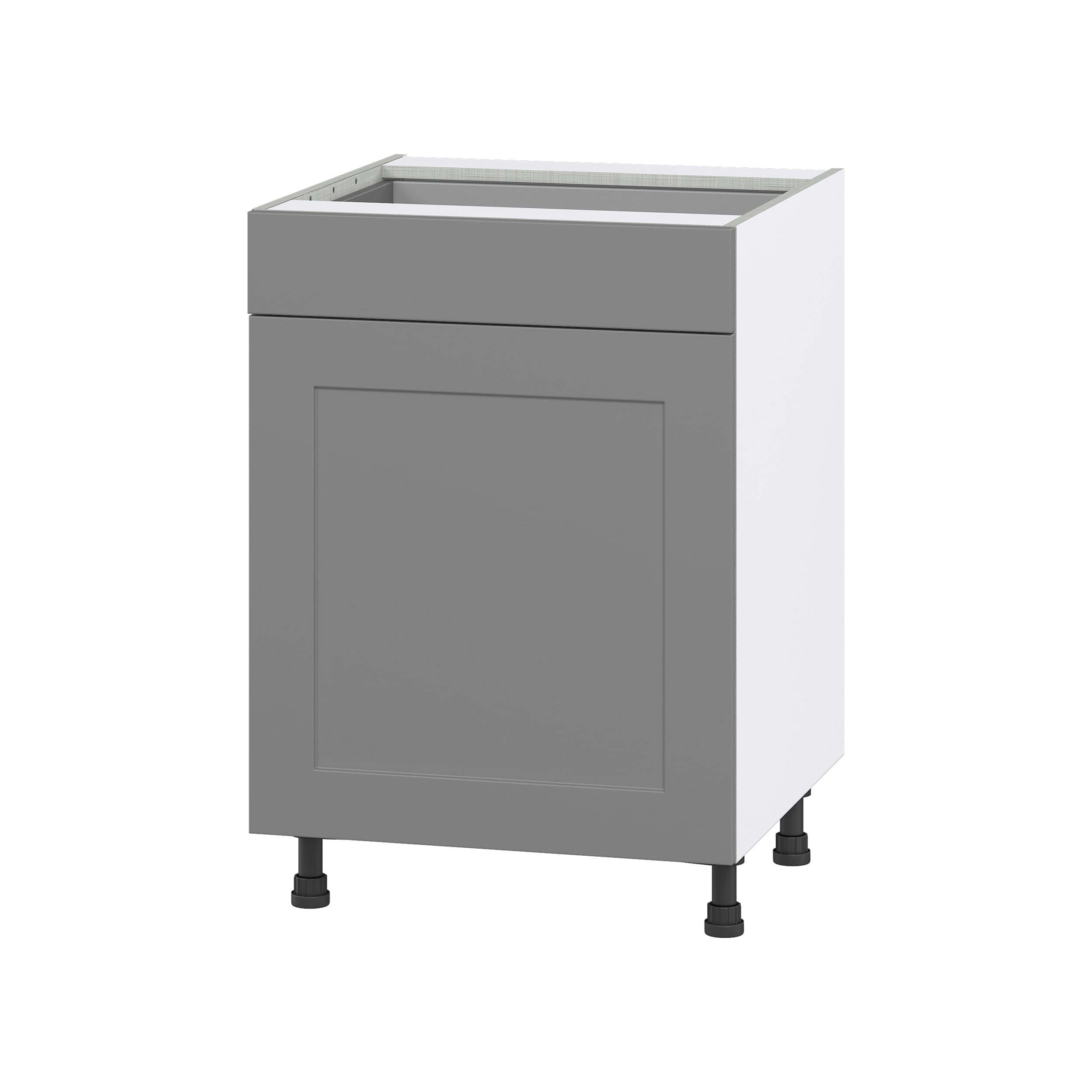 Hugo&Borg Beaumont 18-in W x 34.5-in H x 24-in D Slate Gray 1-Drawer Base Fully Assembled Cabinet (Recessed Panel Shaker Door Style)