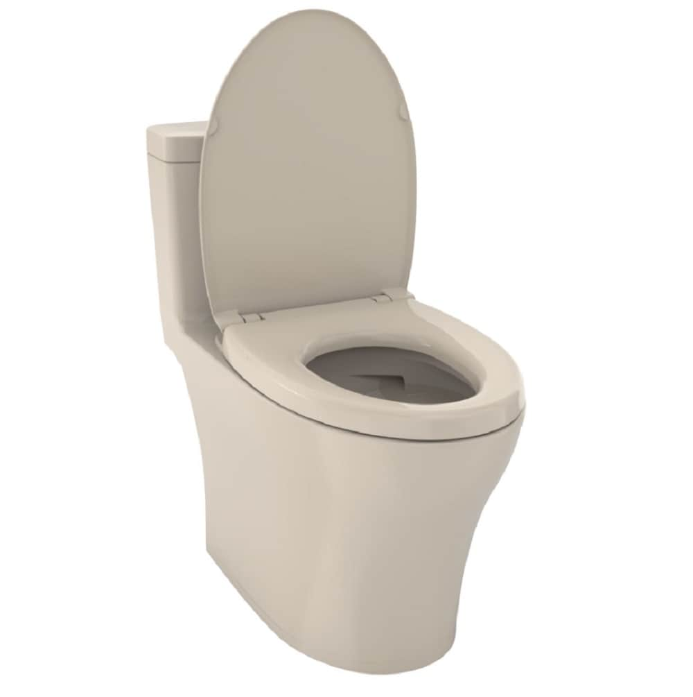 TOTO Aquia IV Bone Dual Flush Elongated Standard Height 1-Piece Toilet ...