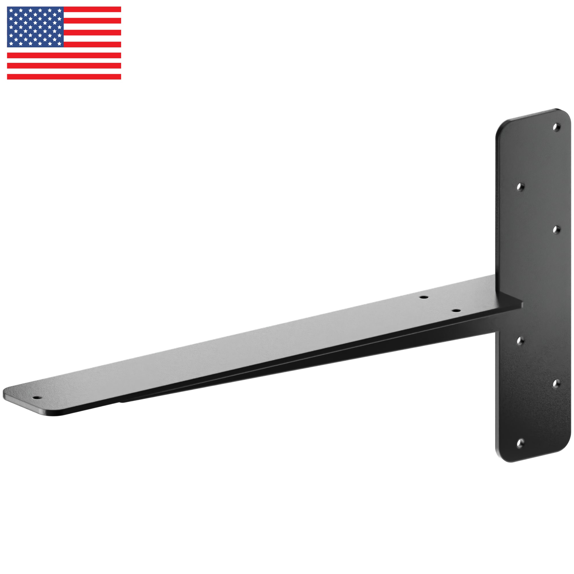 STARBY SB-GFLOAT-19 10-in L x 2.5-in W x 19-in D Heavy Duty Black Shelf Bracket