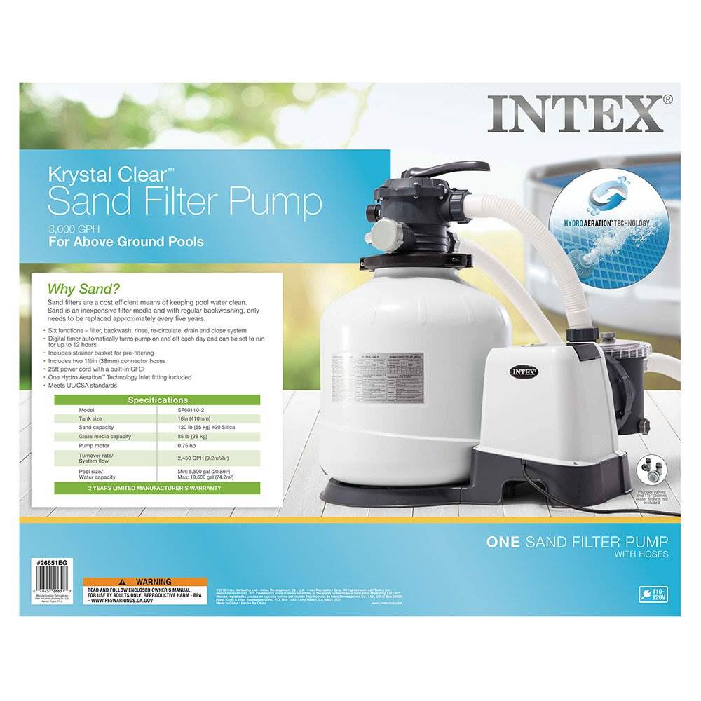 Intex 3000 GPH Sand Filter Pump With Timer For Above-Ground Pools - 6 ...