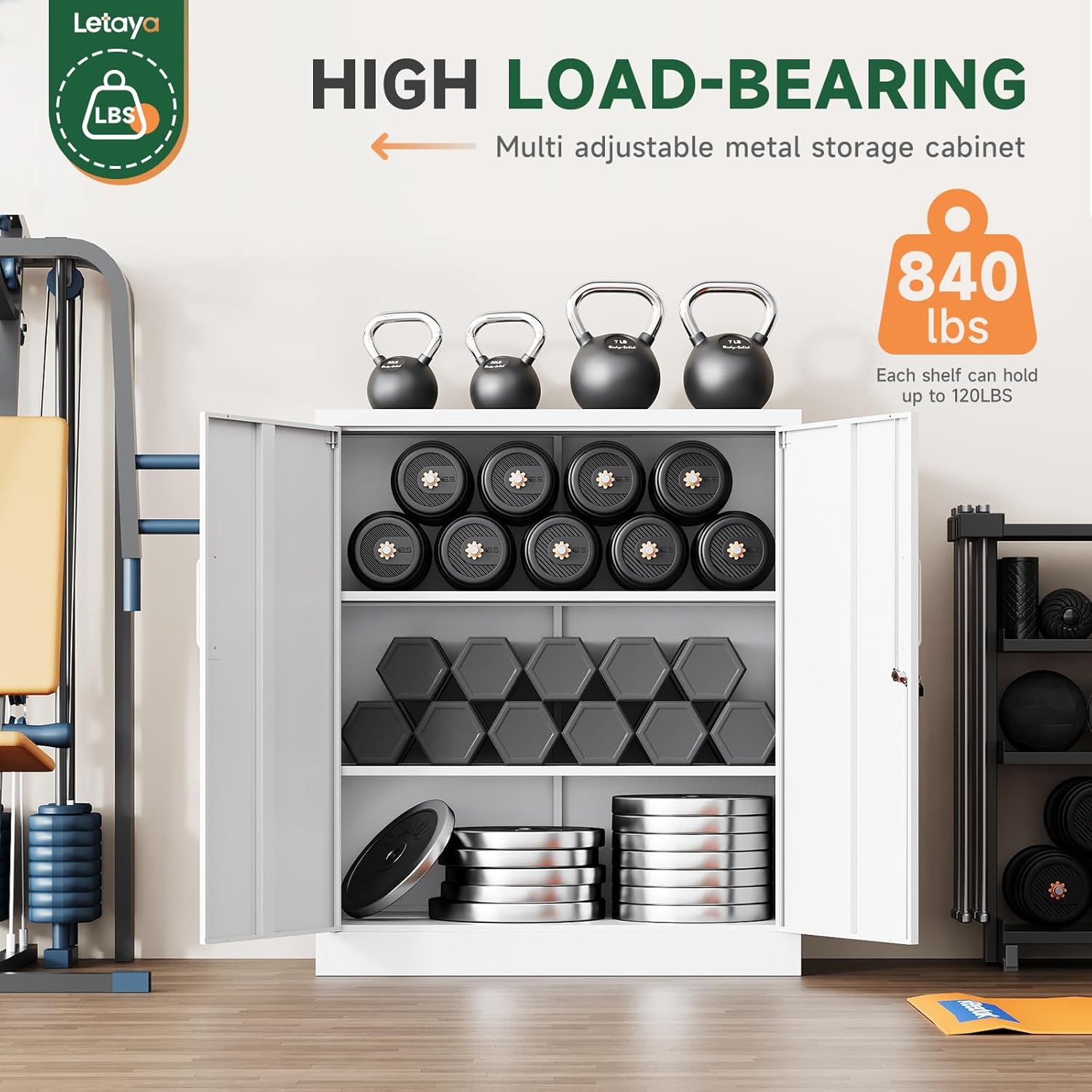 Letaya Metal Storage Cabinets with Lock Small Locker Organizer
