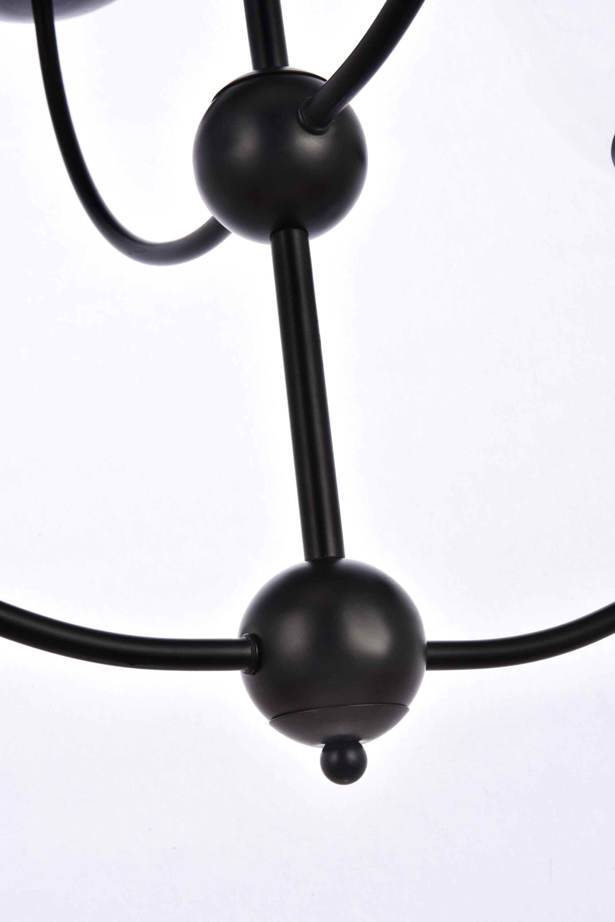 Adjustable Height Black Iron Globe Pendant with Clear Glass Shade