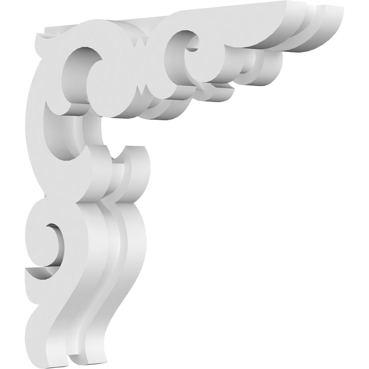 Ekena Millwork CORP01X08X08KD 1.875-in x 8-in x 8-in Kendall Unfinished White PVC Paintable Corbel