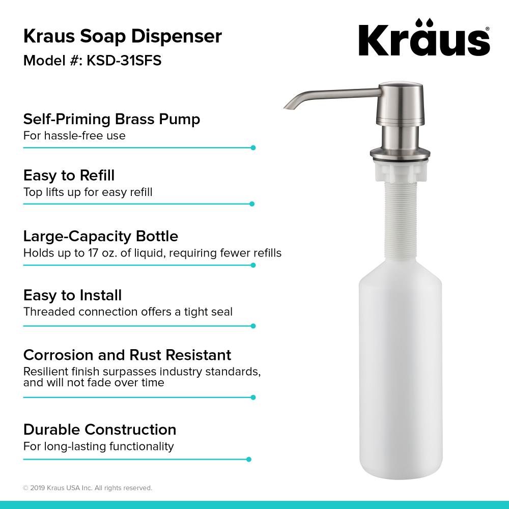 Modern Stainless Steel Kitchen Soap and Lotion Dispenser