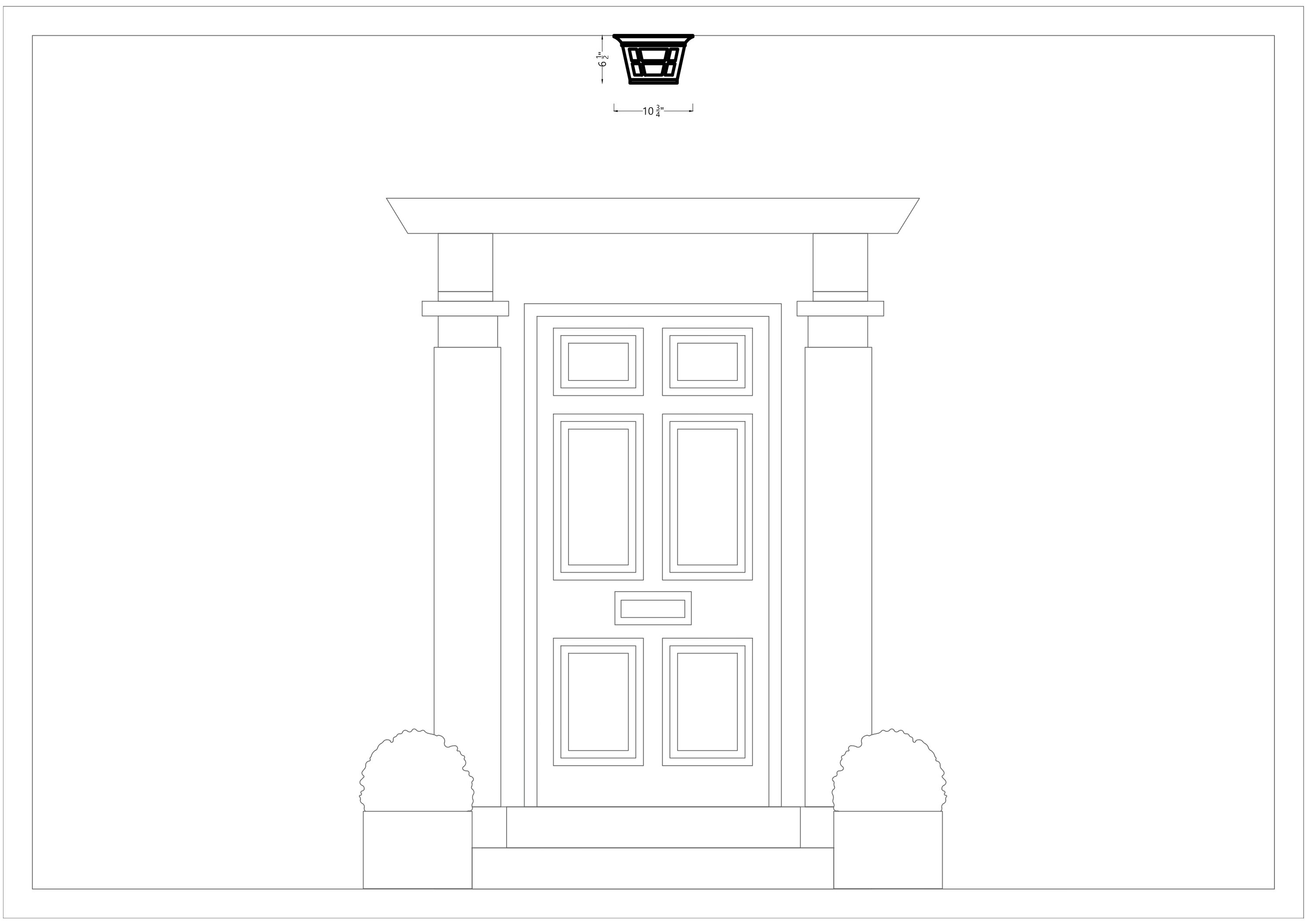 Black Glass Two-Light Outdoor Flush Mount Ceiling Fixture