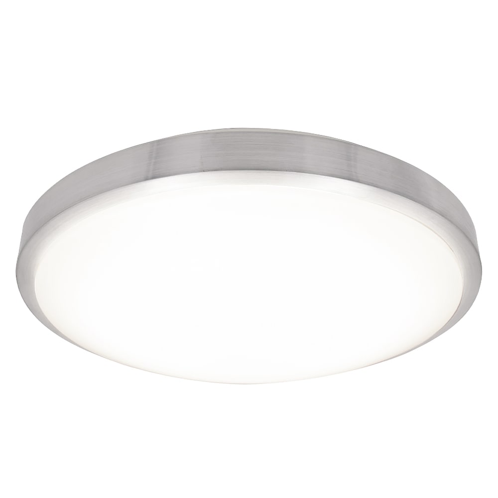 Maxxima Ceiling Mount 1-Light Satin Nickel LED Flush Mount Light ENERGY ...