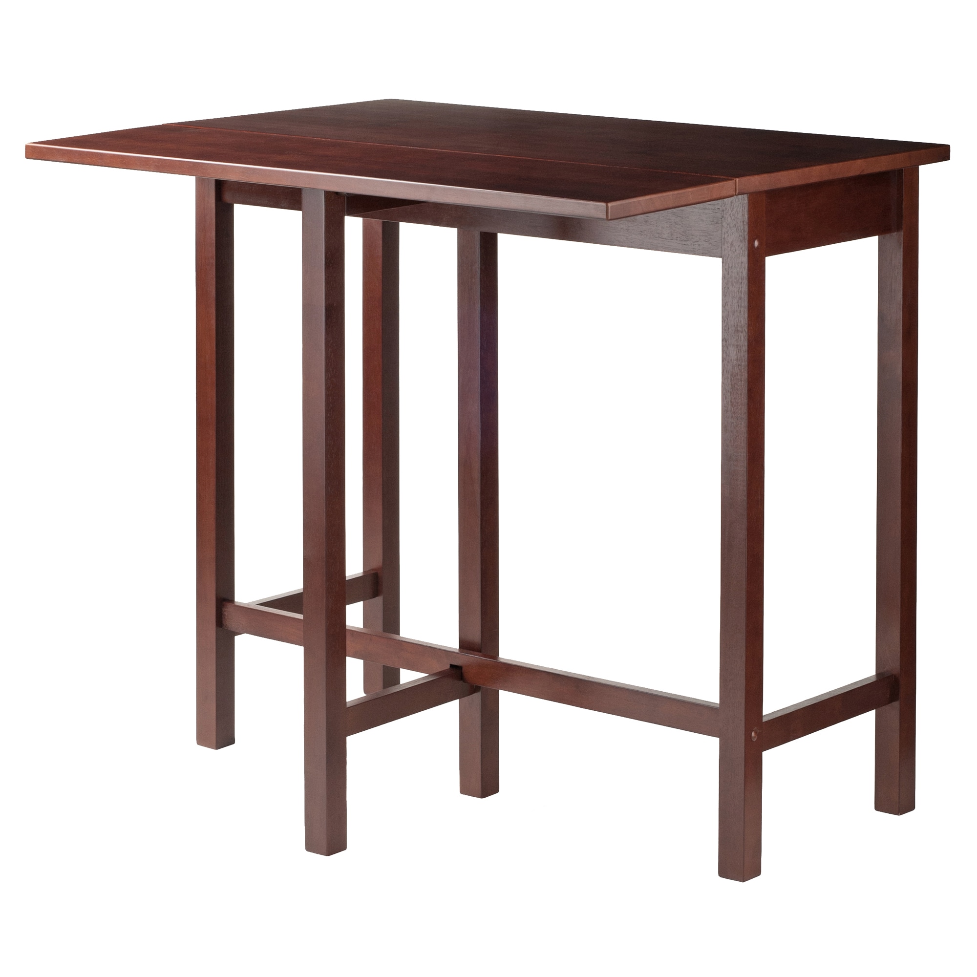 Winsome Wood Lynnwood Walnut Transitional Extending Drop Leaf Counter Table Wood with Walnut Wood Base 39.39 in L x 35.43 in H 94149 at Lowes