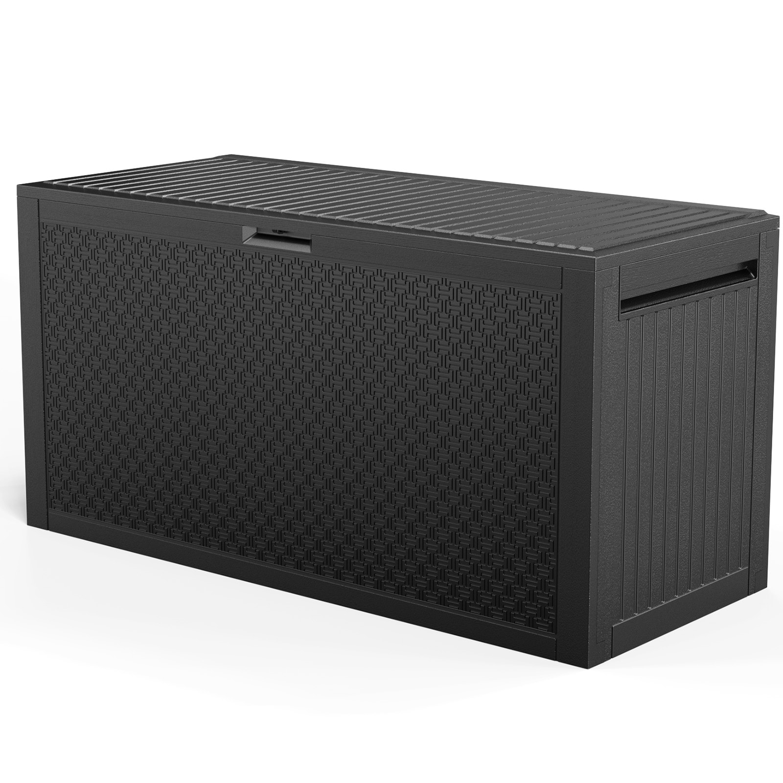 VINGLI - 90 Gallon Lockable Outdoor Storage Box/Plastic Storage Containers with Lid/Patio Deck Bo...