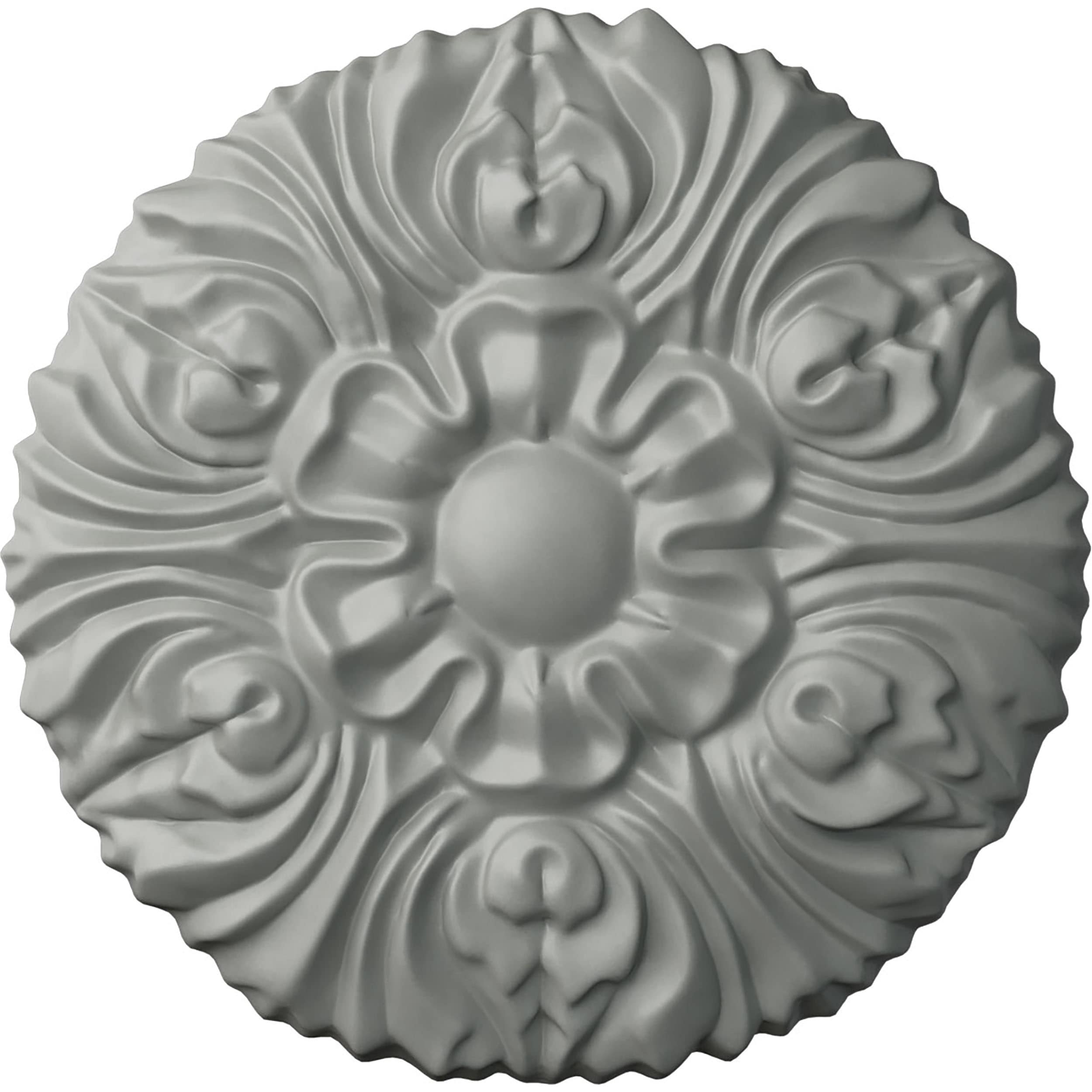 Ekena Millwork ROS03X03FL Floral 3.875-in x 3.875-in Round Unfinished Polyurethane Rosette