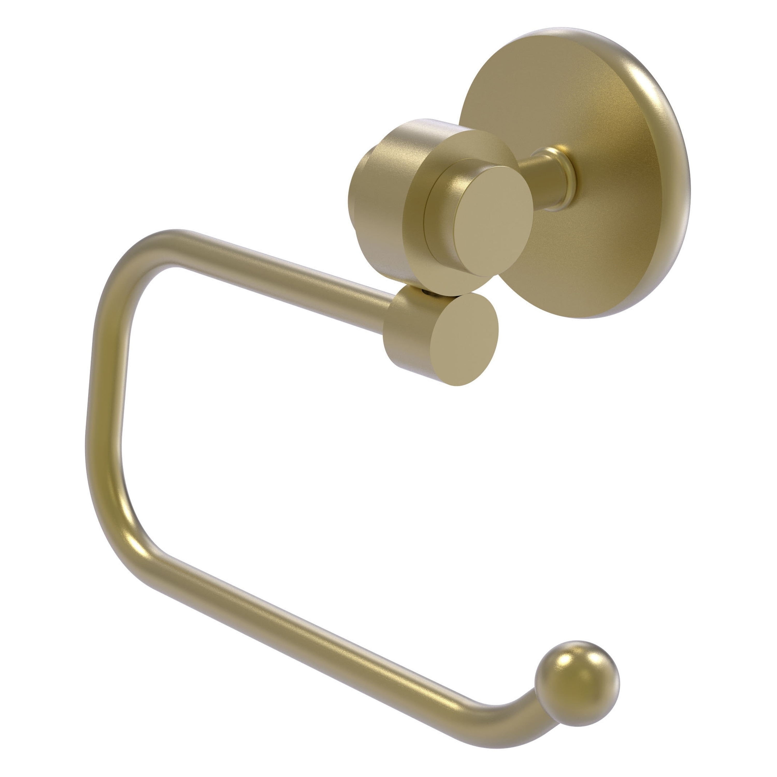 Allied Brass 7224E-SBR Satellite Orbit Two Satin Brass Wall mount Single post Toilet Paper Holder 1 -Rolls with Storage