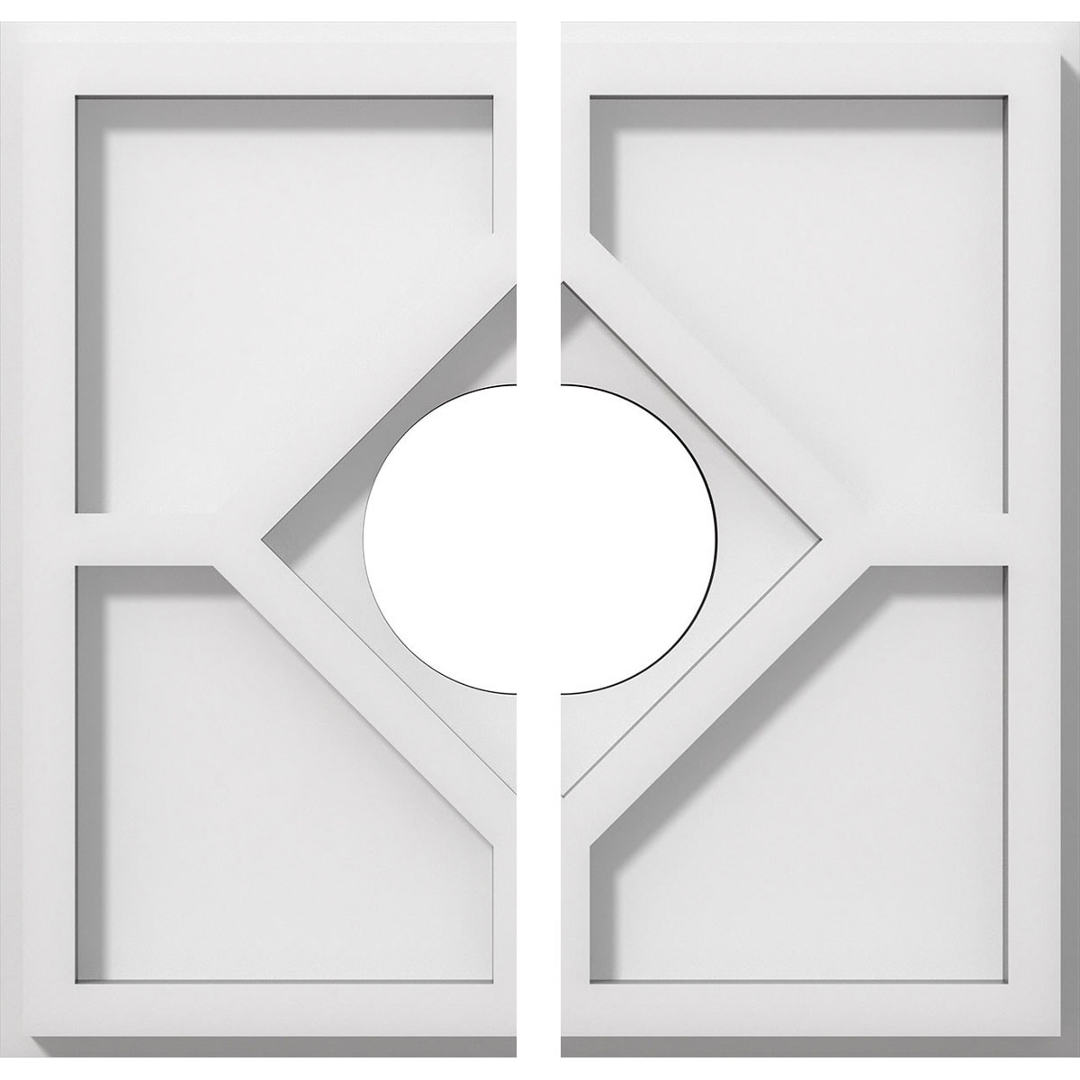Ekena Millwork CMP10EY2-03000 Embry 10-in W x 10-in L Contemporary White PVC Split Ceiling Medallion