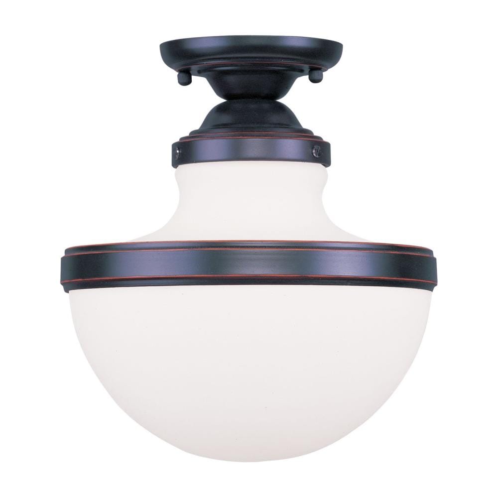 Livex Lighting 5722-67 Oldwick 1-Light Bronze Semi mount light