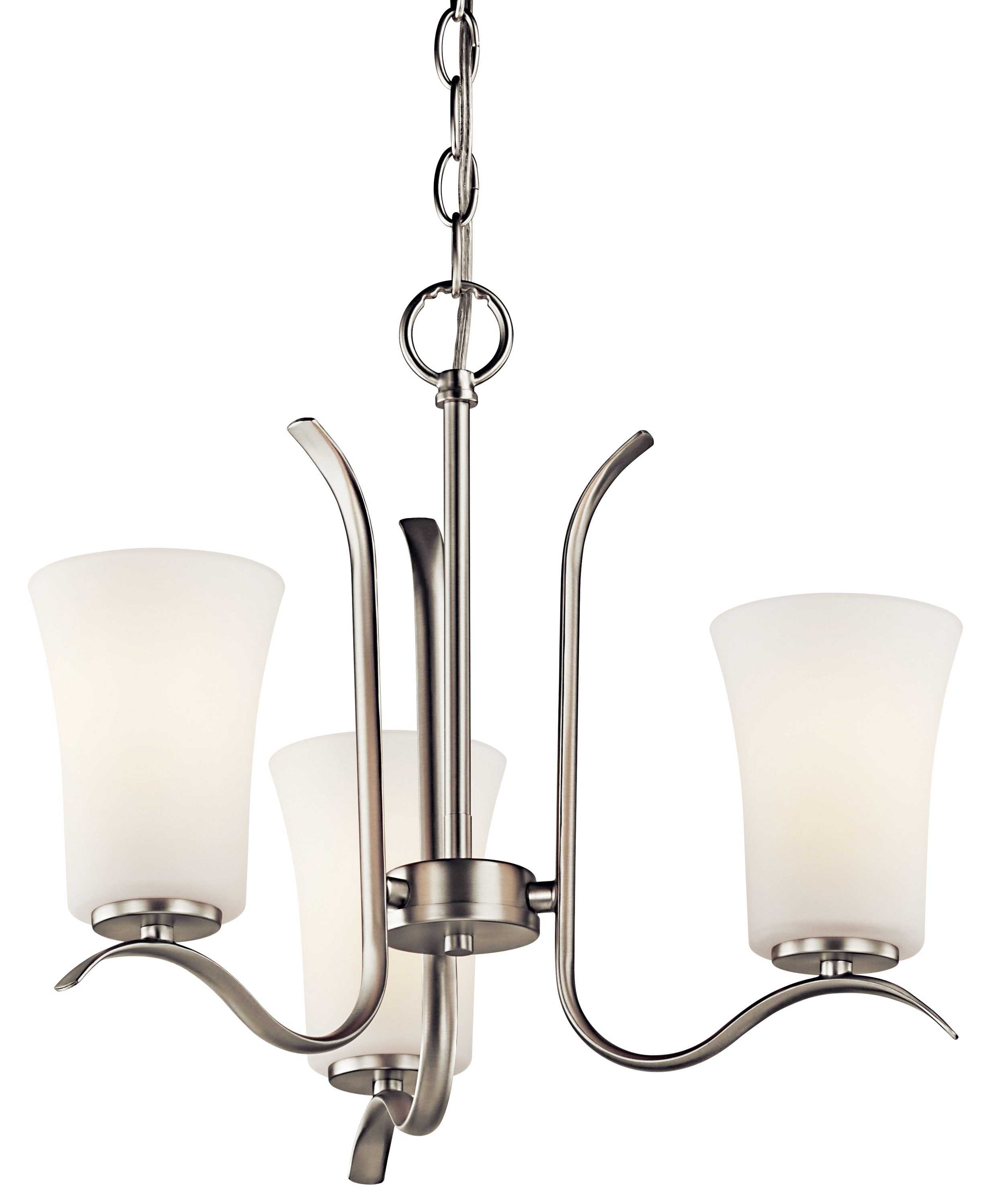 Kichler 43073NIL18 Armida 3 -Light Antique Nickel Transitional For Use in Bedrooms, Dining Rooms, Foyers, Kitchens, Living Rooms Chandelier
