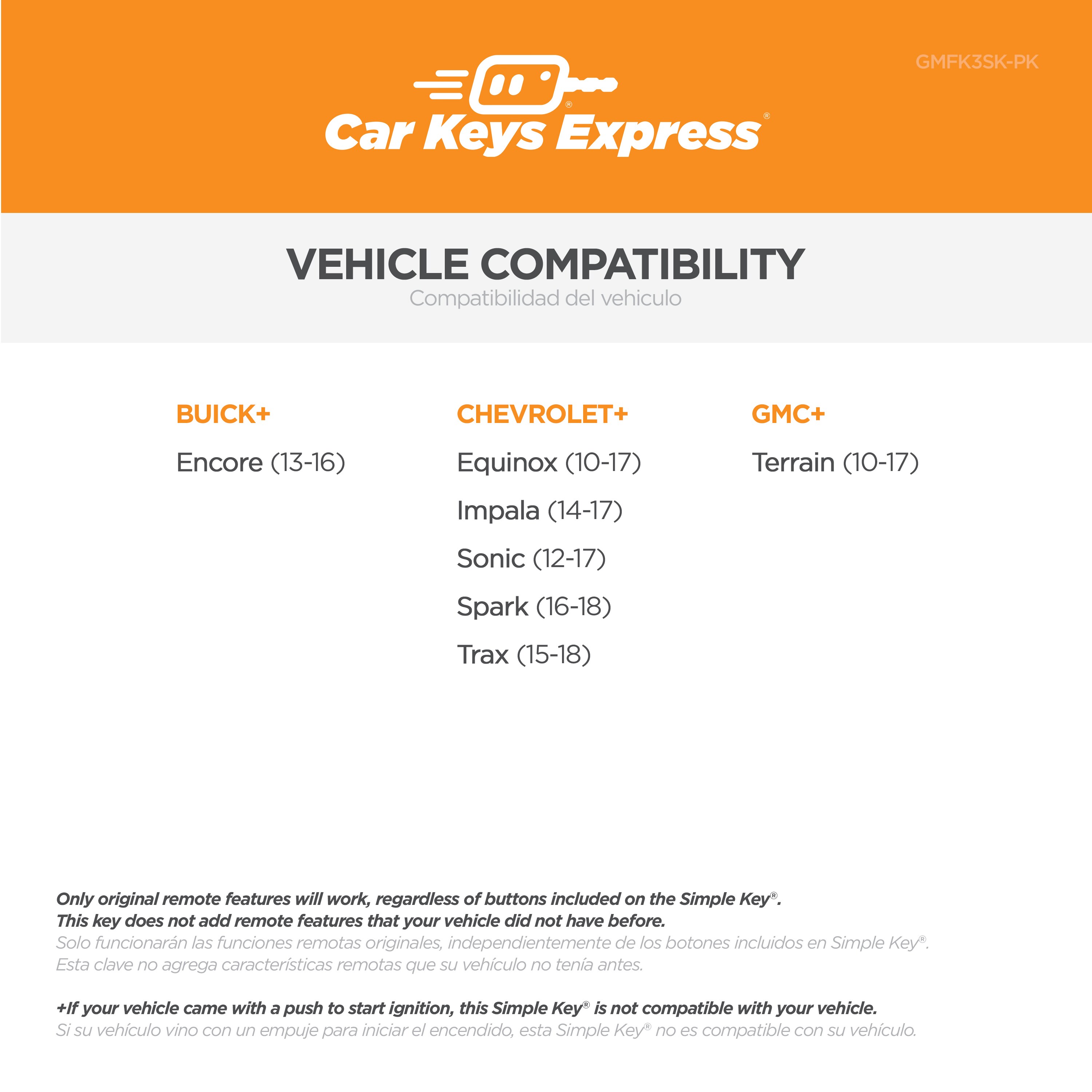 Car Keys Express GMFK3SK-PK c060438 - View #2