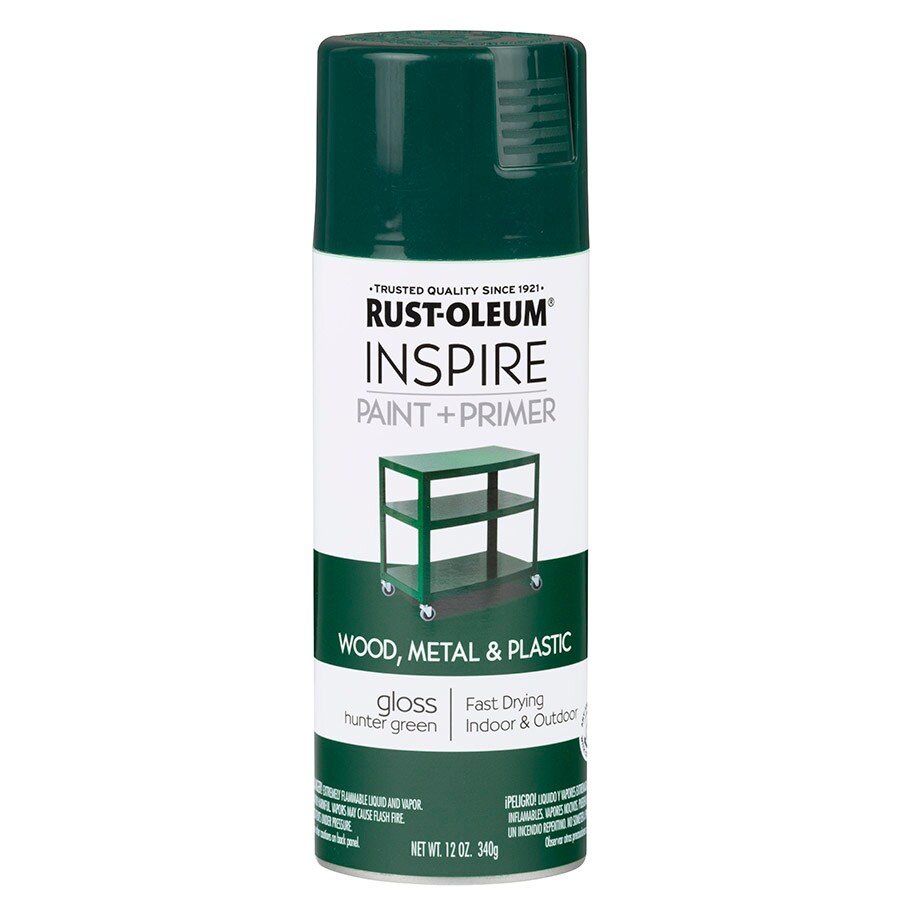Rust-Oleum 297008 Gloss Hunter Green Spray Paint and Primer In One (NET WT. 12-oz )