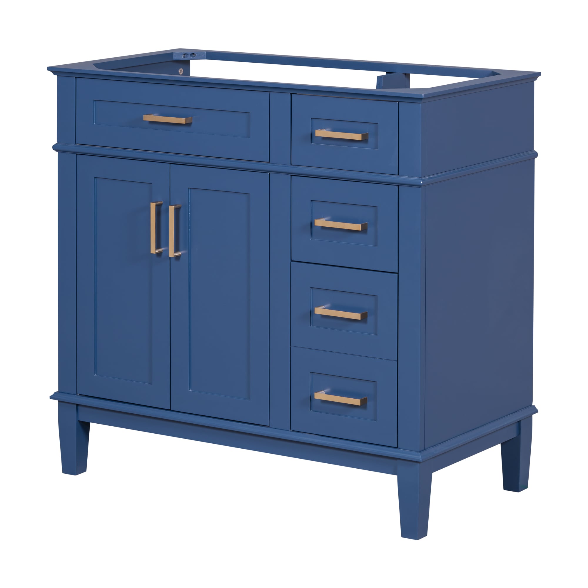ZAKLOOP XU661S00082 35.4-Inches W x 34-Inches H Wood Blue Freestanding Utility Storage Cabinet